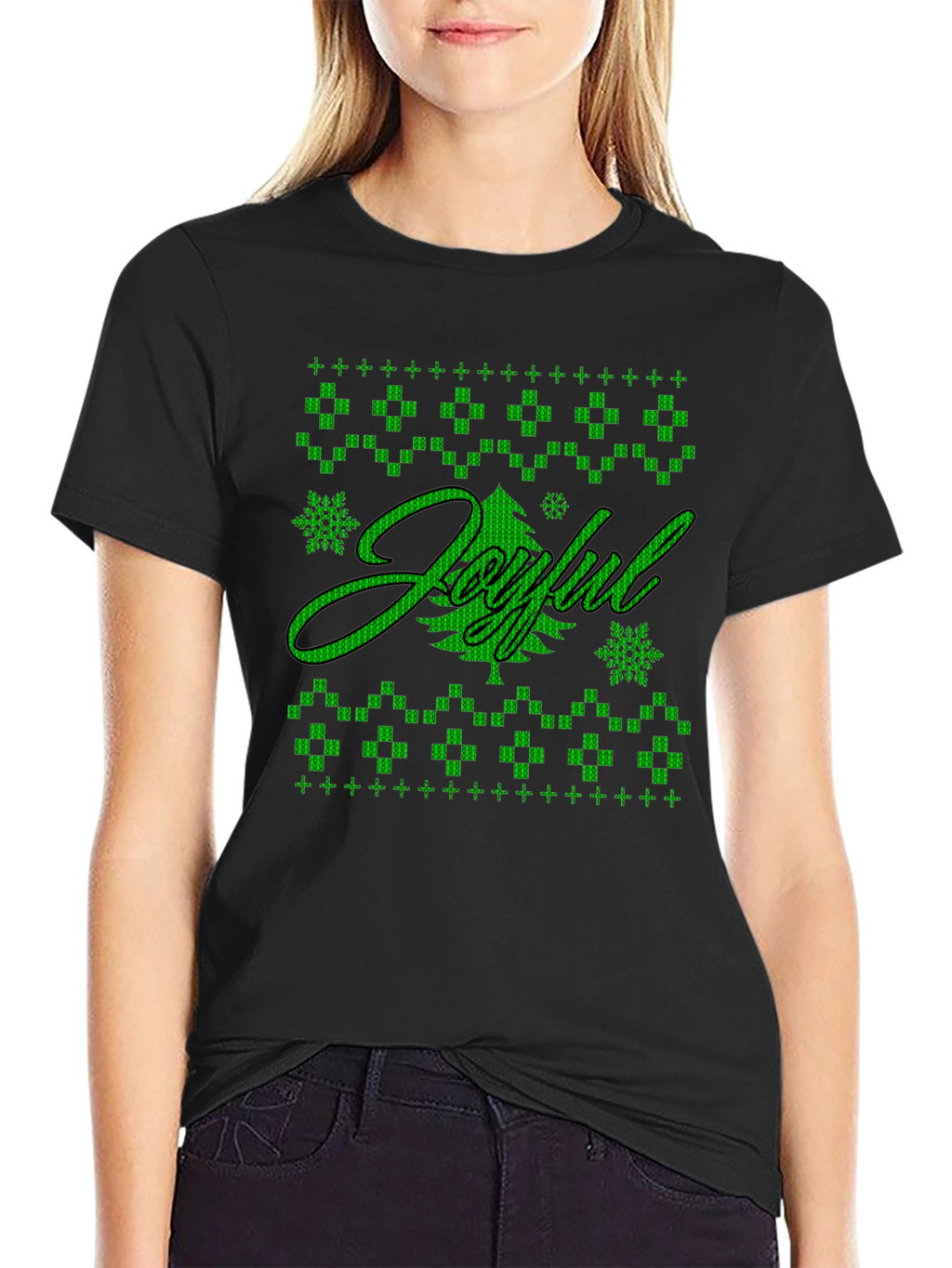 Joyful Holiday Graphic Tee - Black