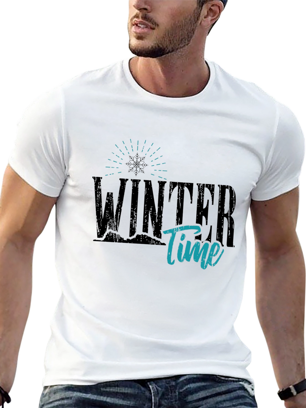 Winter Time Graphic Tee - Stylish Unisex Black T-Shirt