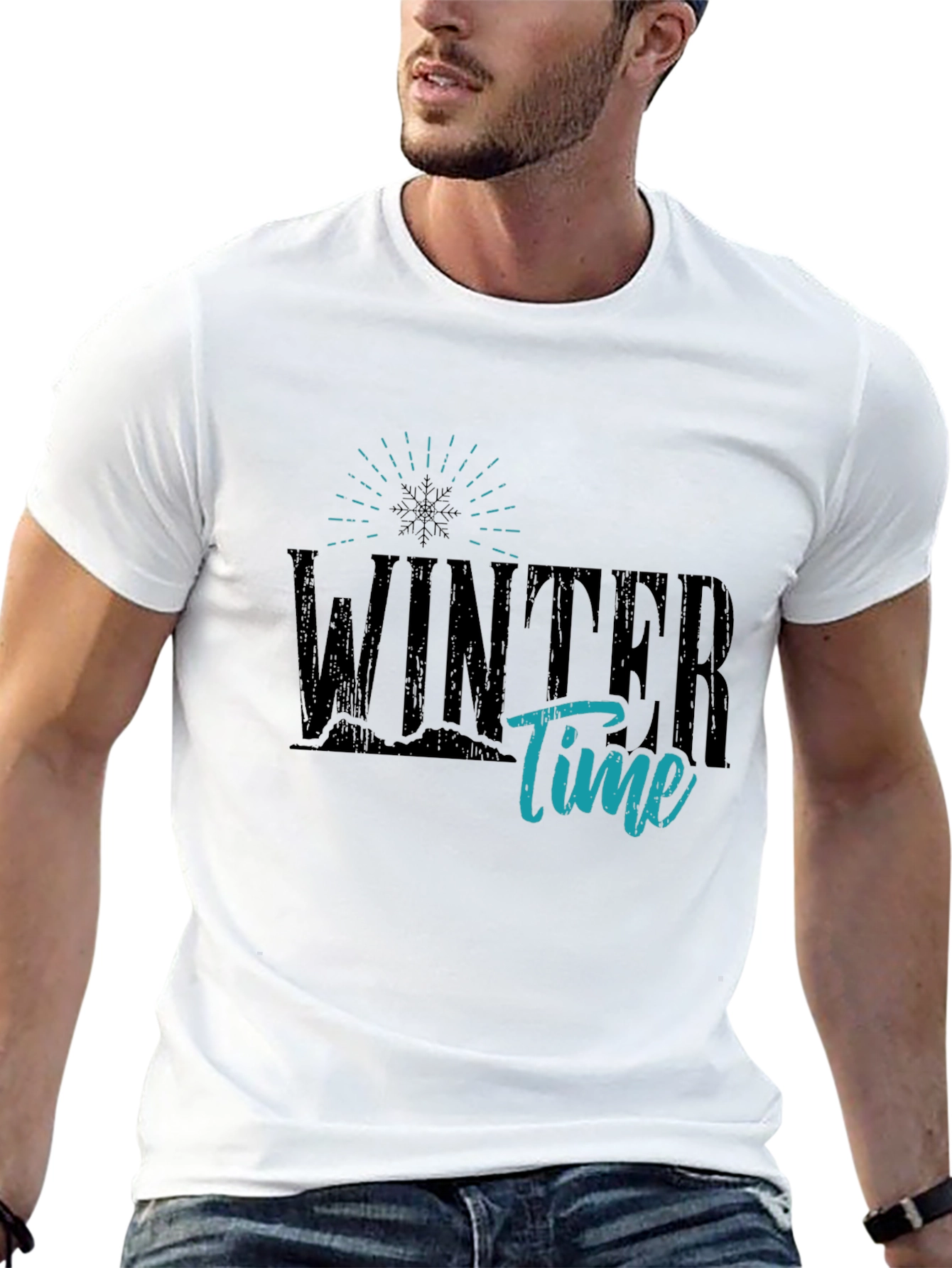 Winter Time Graphic Tee - Stylish Unisex Black T-Shirt