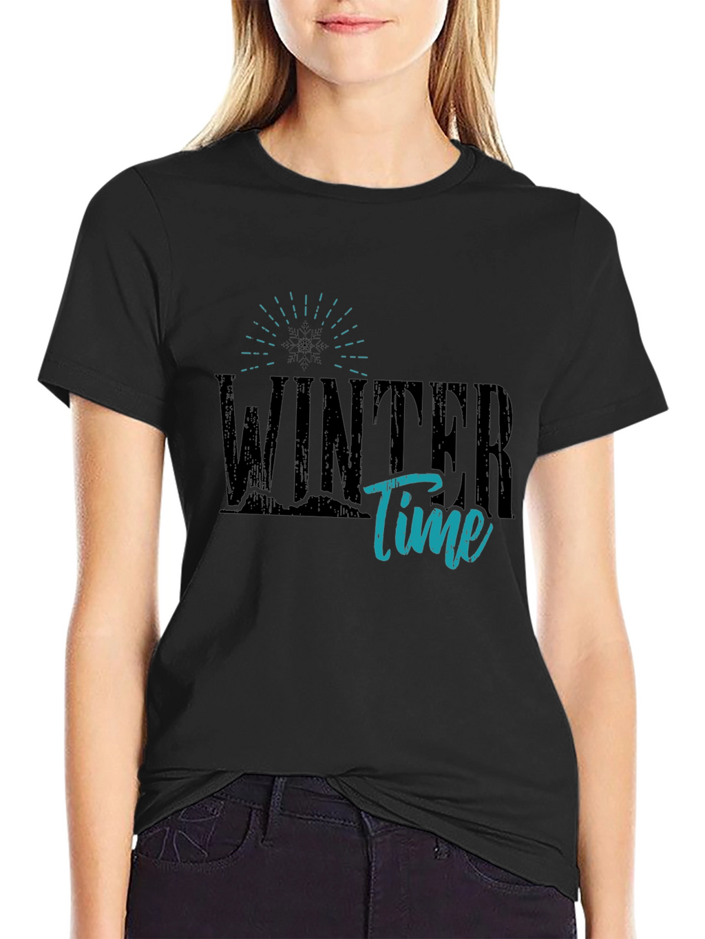 Winter Time Graphic Tee - Stylish Unisex Black T-Shirt
