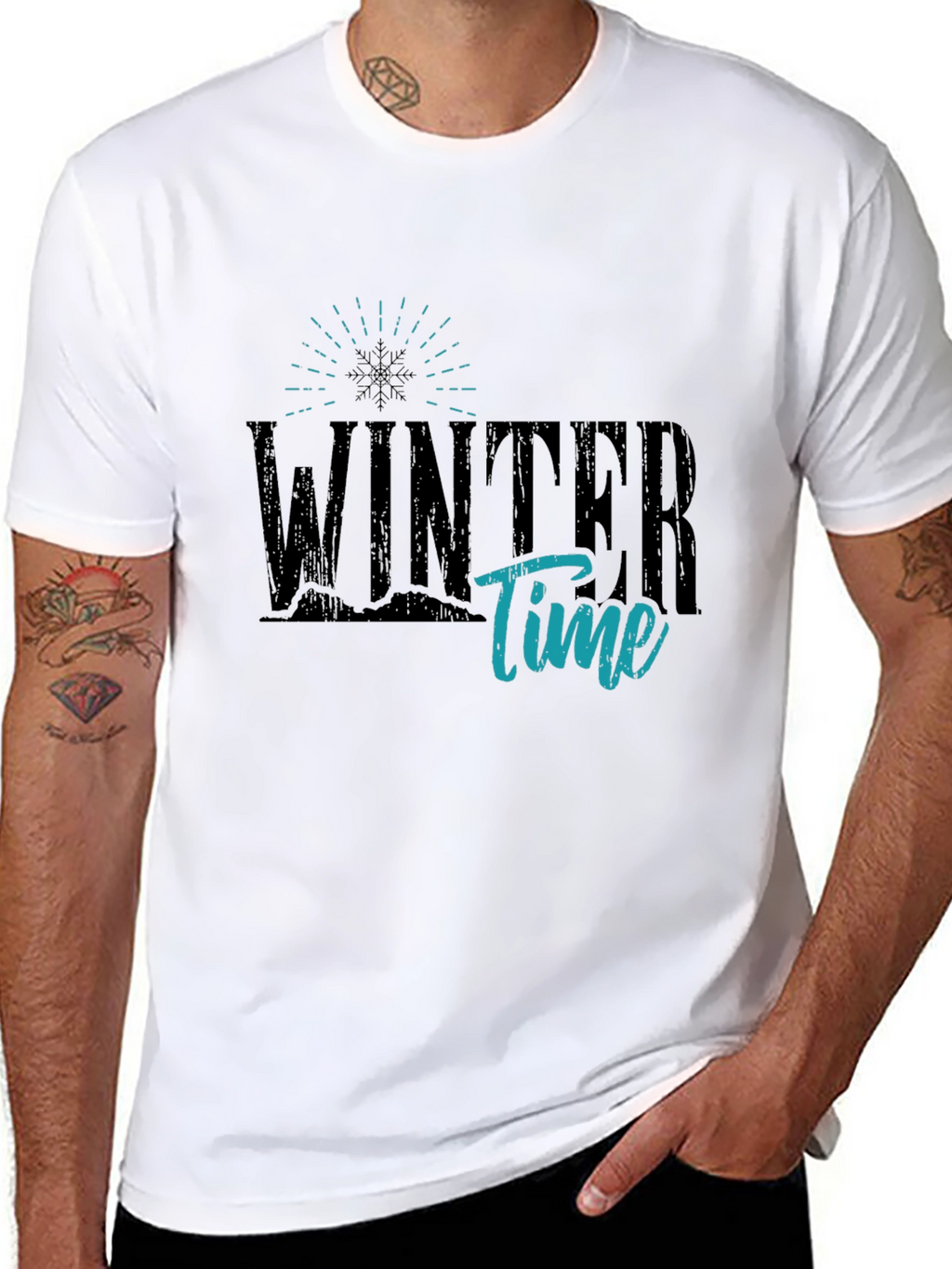 Winter Time Graphic Tee - Stylish Unisex Black T-Shirt
