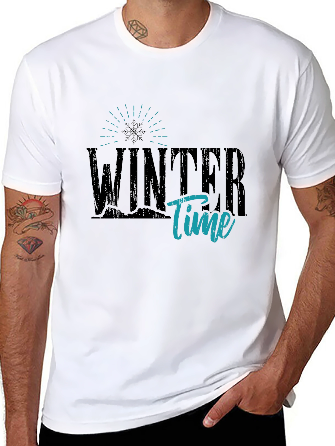 Winter Time Graphic Tee - Stylish Unisex Black T-Shirt