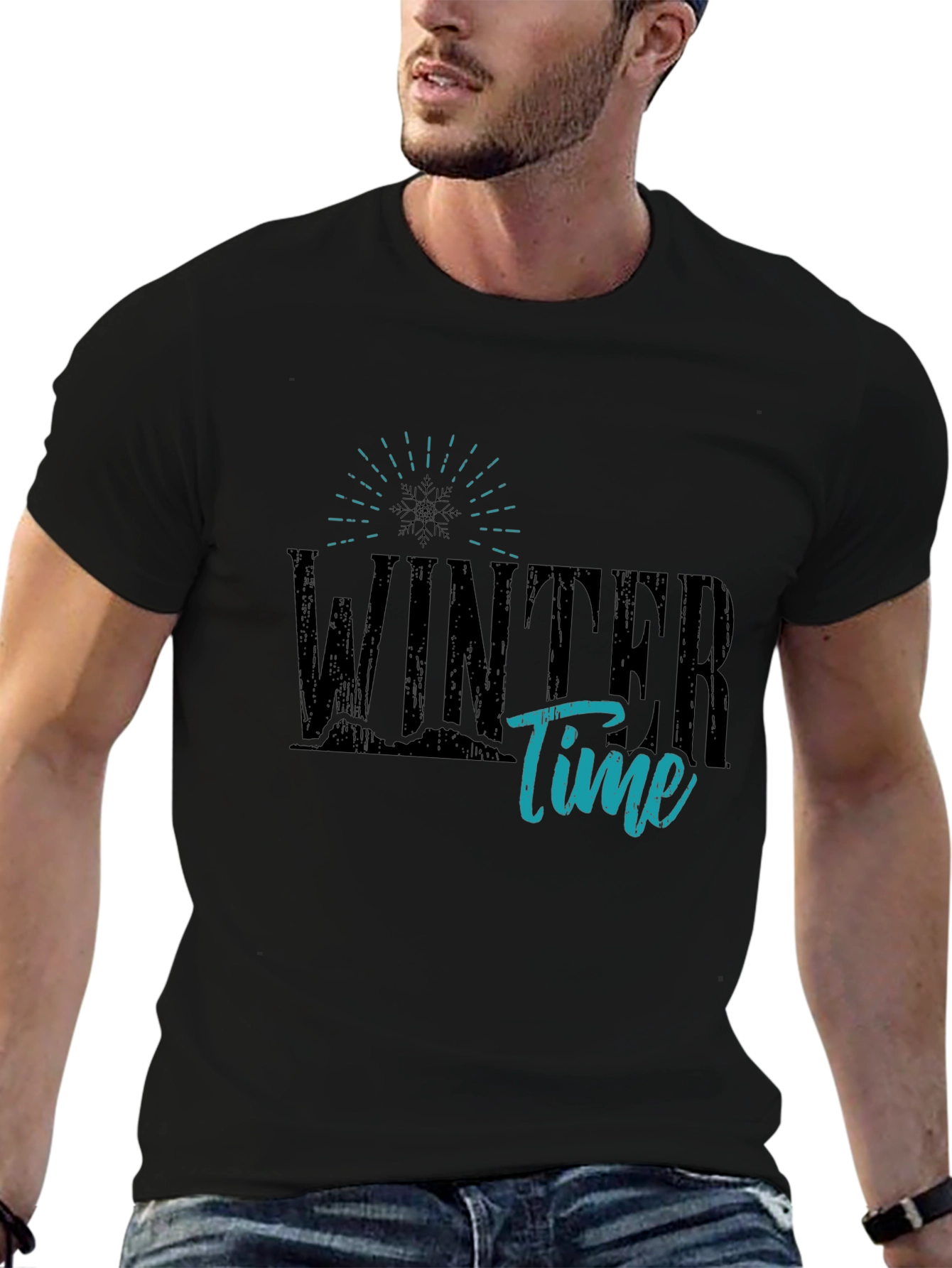 Winter Time Graphic Tee - Stylish Unisex Black T-Shirt