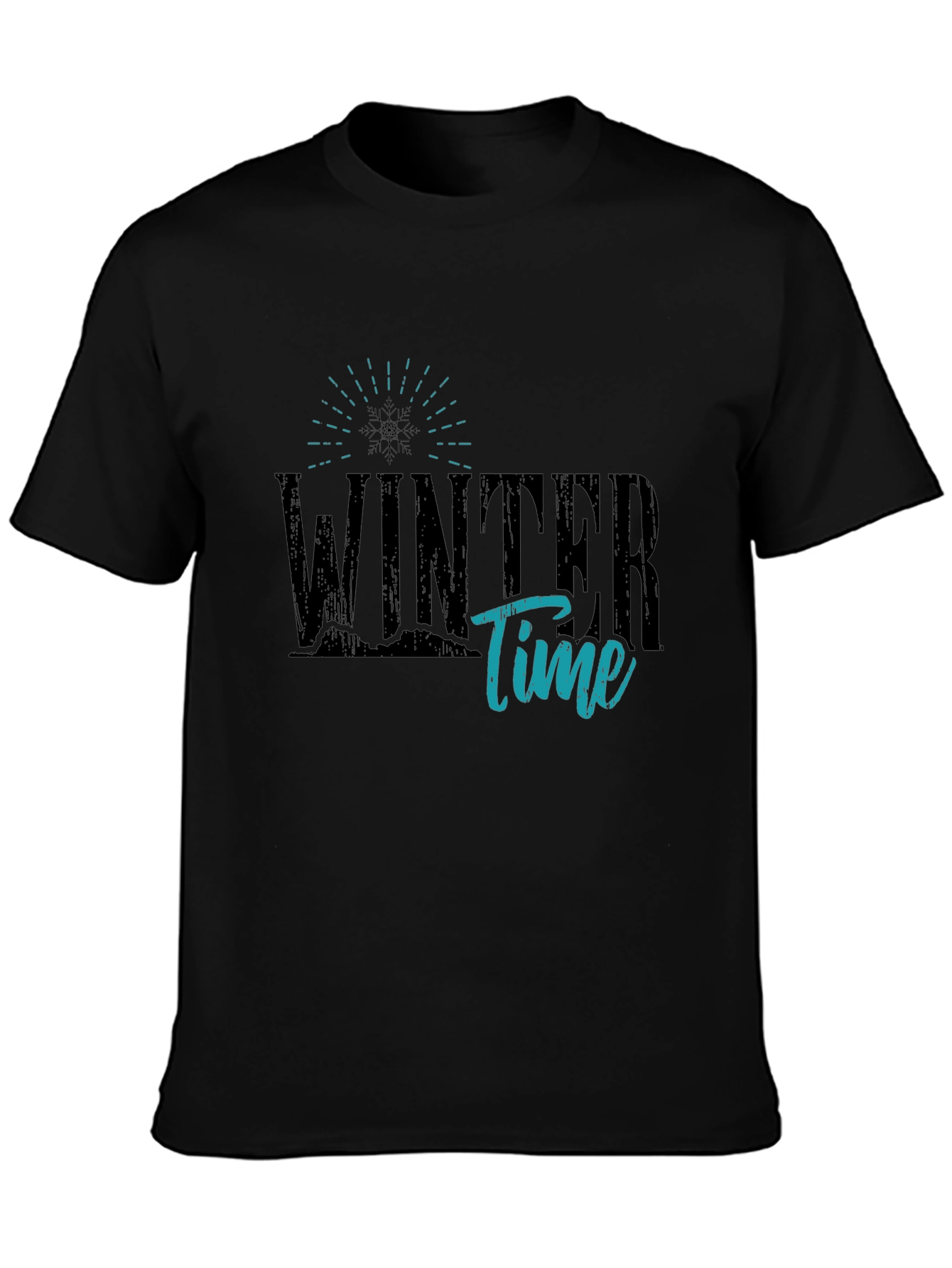 Winter Time Graphic Tee - Stylish Unisex Black T-Shirt