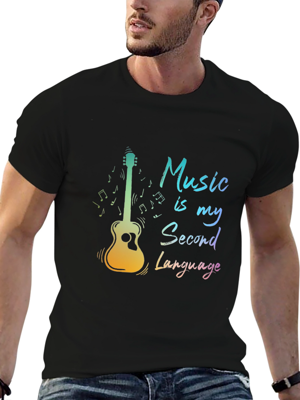 Music is My Second Language Graphic Tee