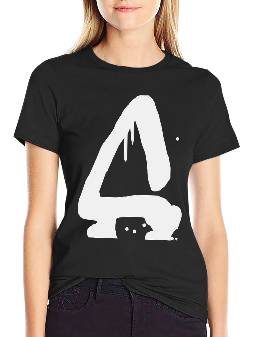Abstract White Graffiti Style A Black T-Shirt