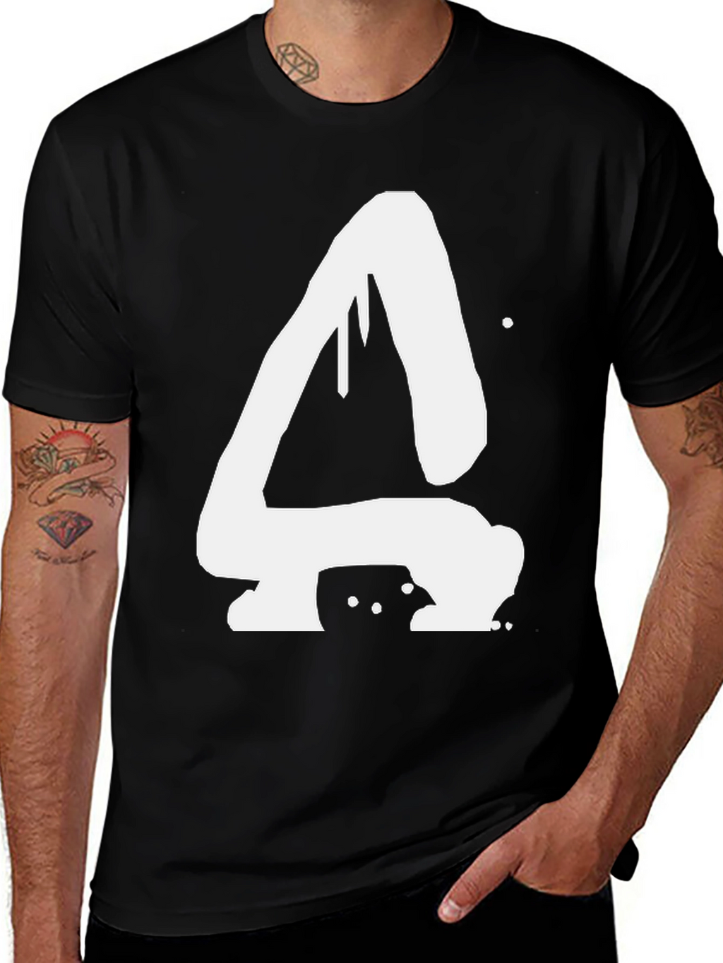 Abstract White Graffiti Style A Black T-Shirt