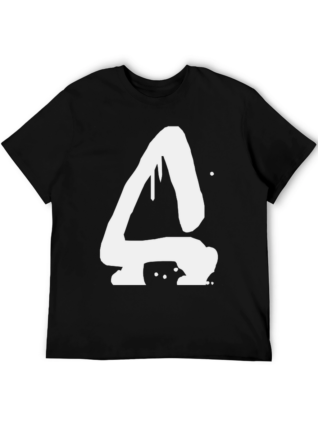 Abstract White Graffiti Style A Black T-Shirt
