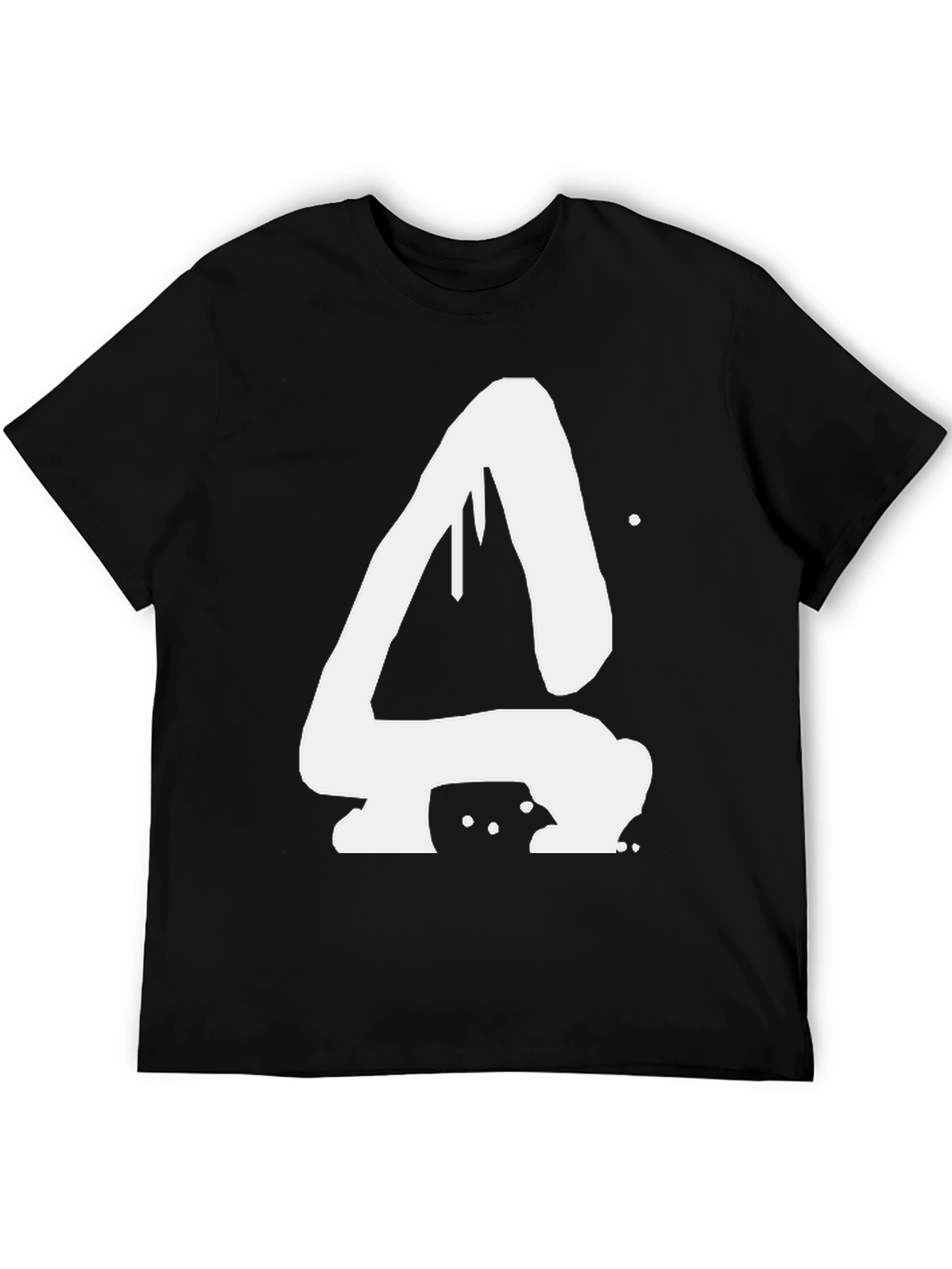 Abstract White Graffiti Style A Black T-Shirt