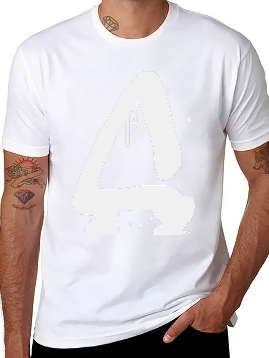 Abstract White Graffiti Style A Black T-Shirt