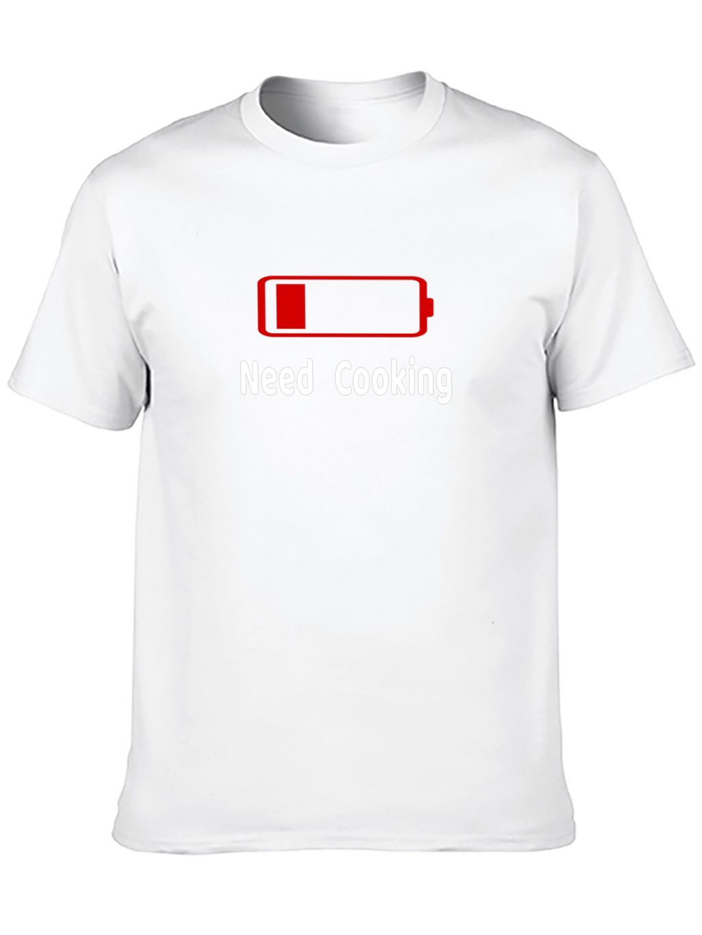 Need Cooking Black T-Shirt - Funny Battery Low Design