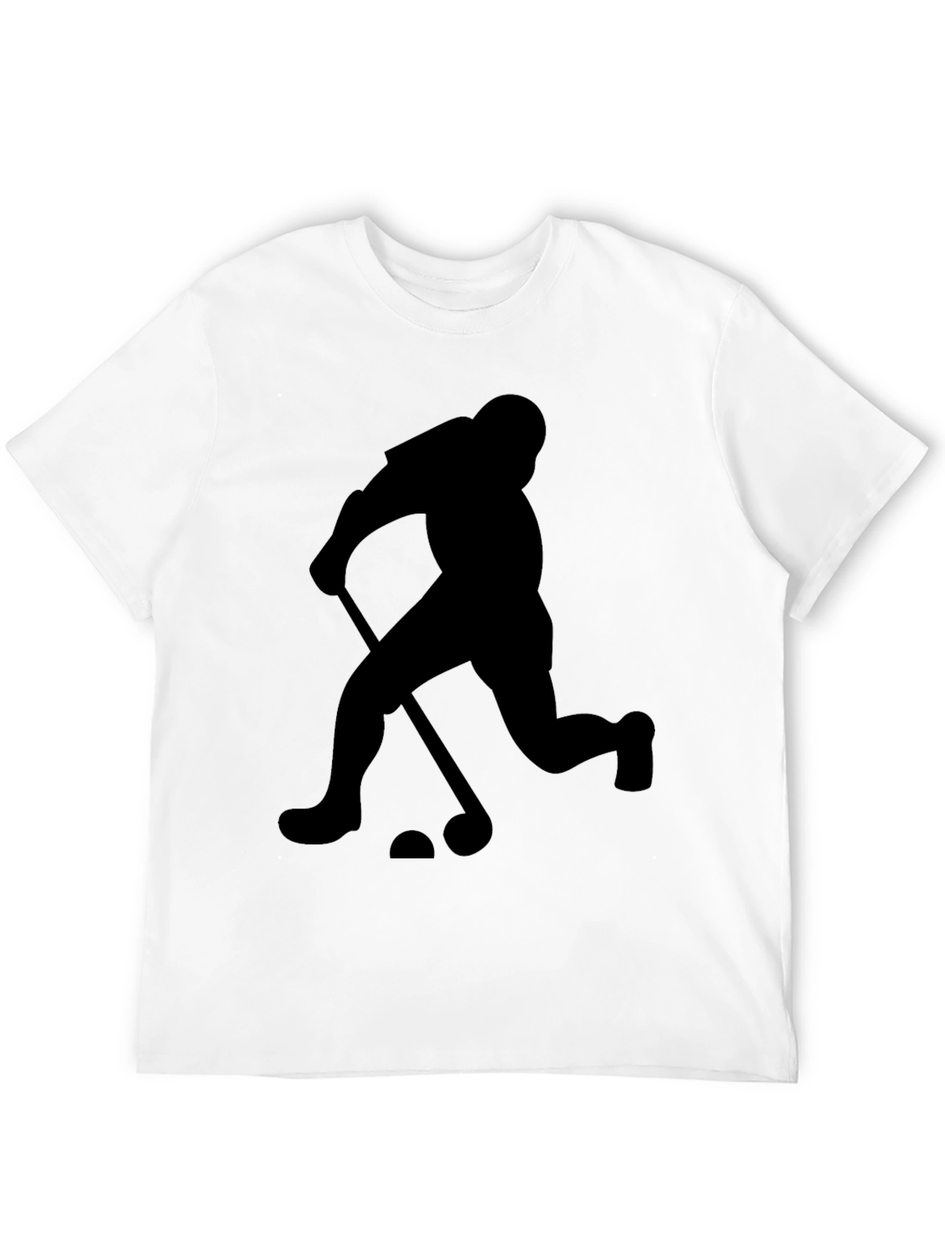 Hockey Player Graphic Tee - Black Cotton Shirt