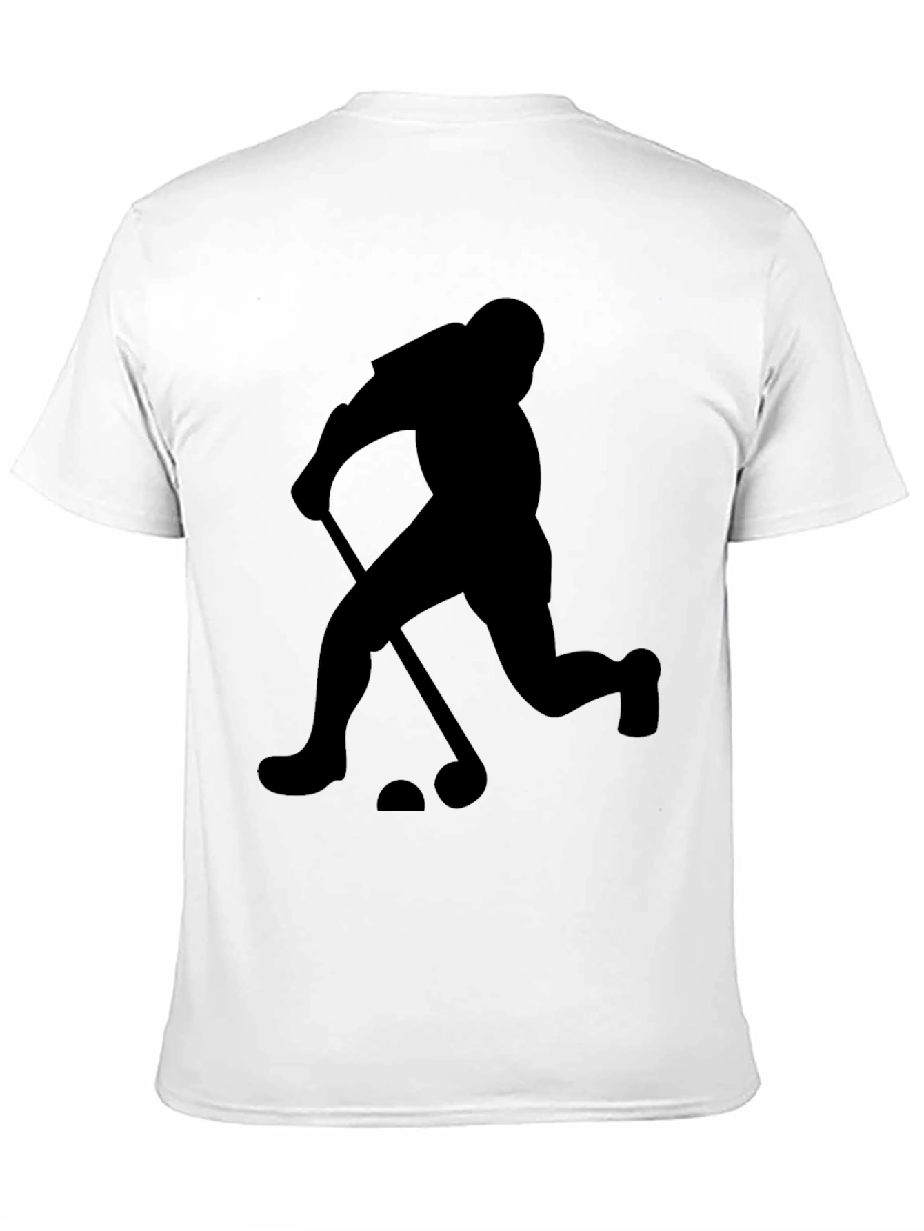 Hockey Player Graphic Tee - Black Cotton Shirt
