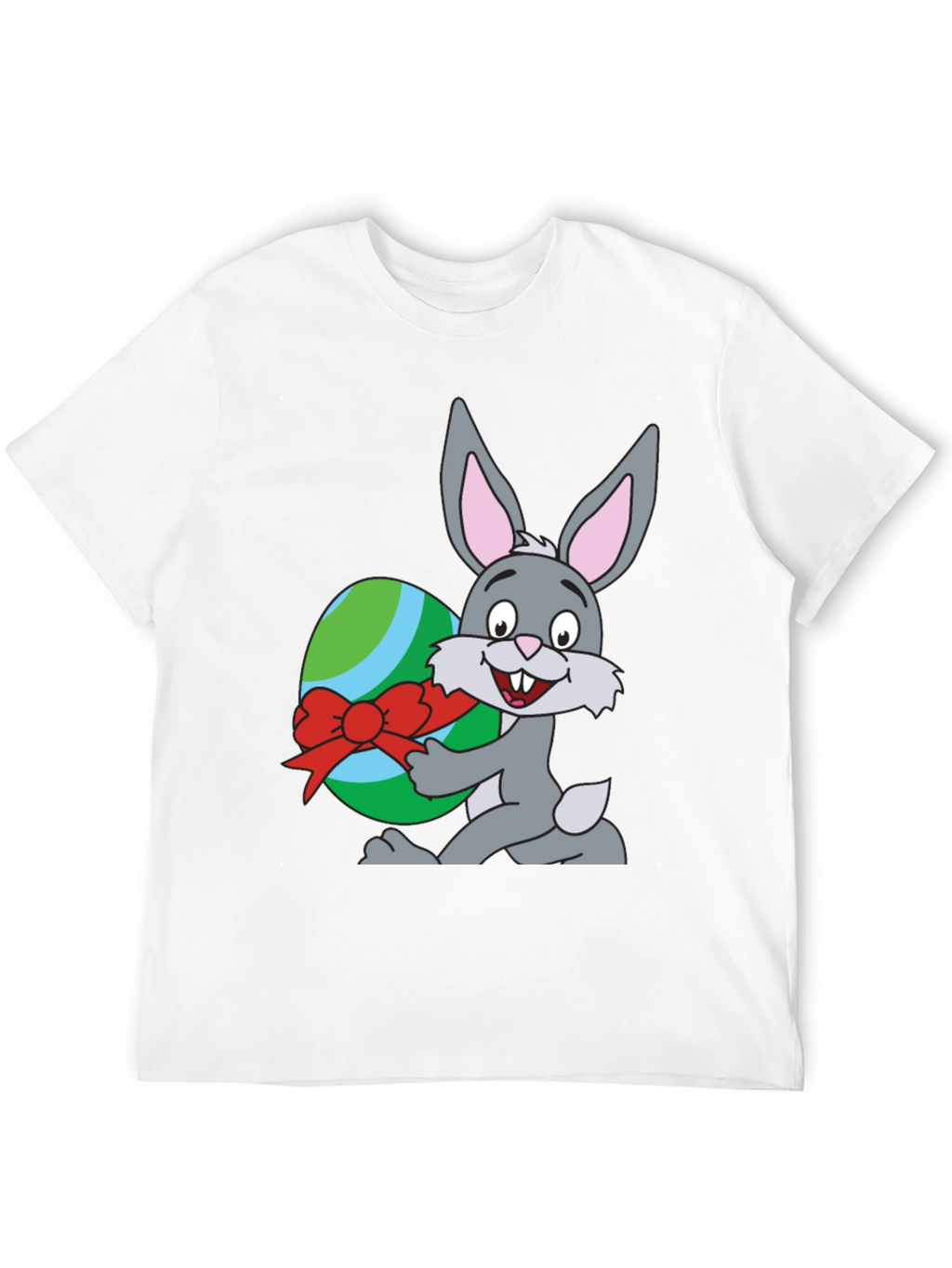 Easter Bunny & Egg Graphic T-Shirt - Black
