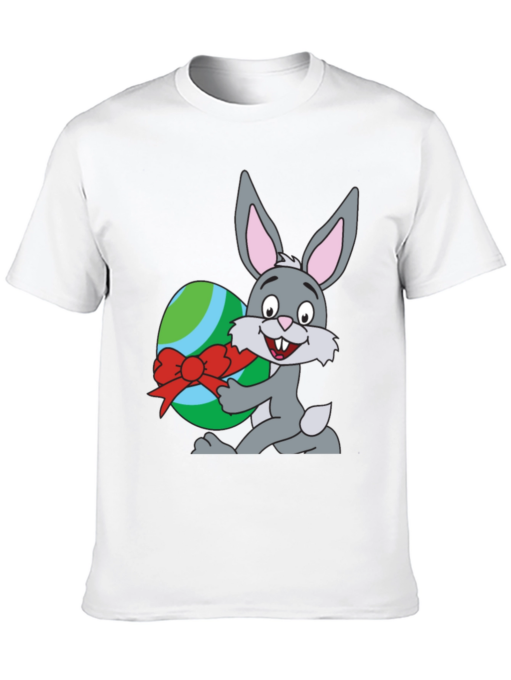 Easter Bunny & Egg Graphic T-Shirt - Black