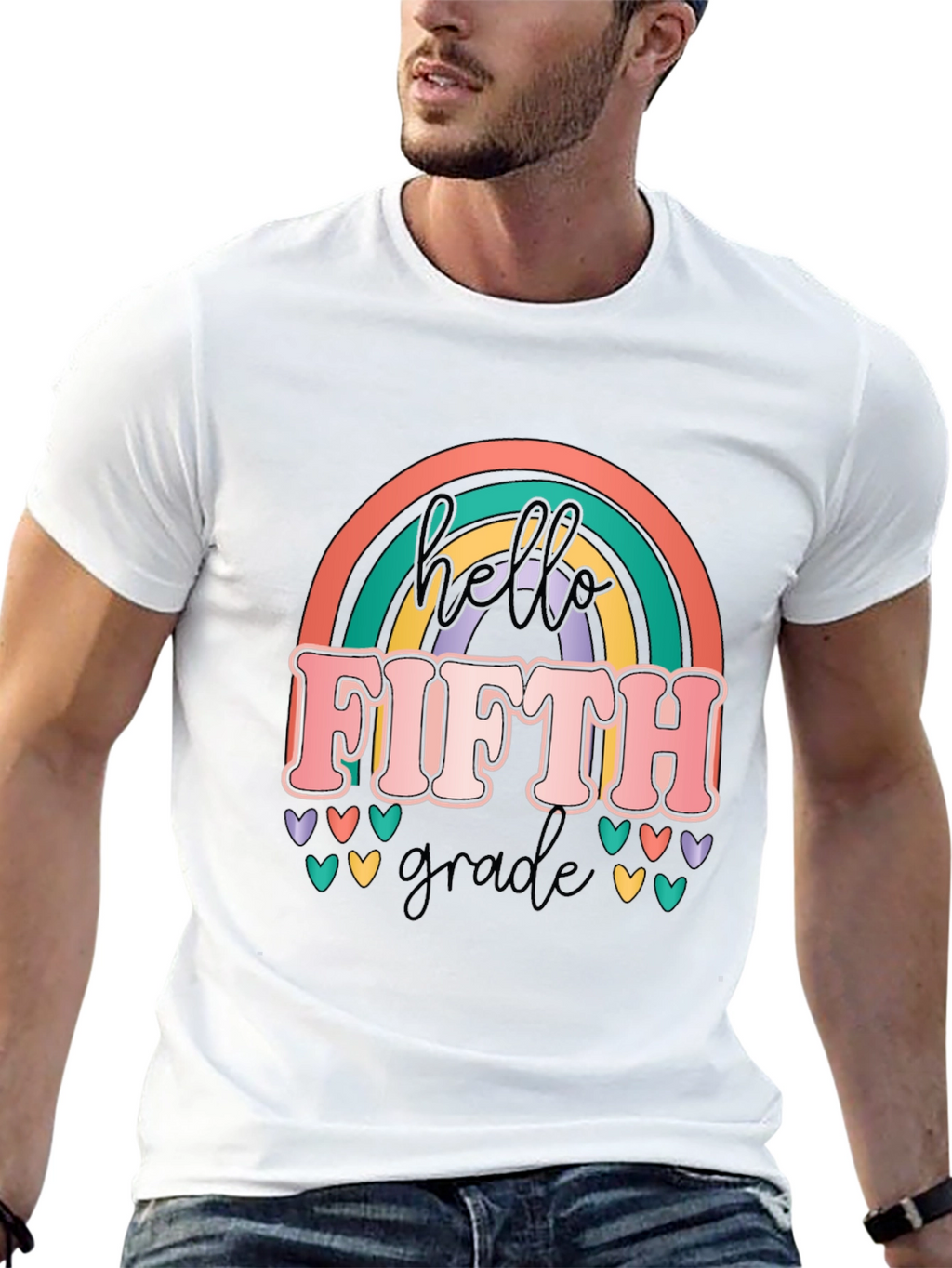 Hello Fifth Grade Rainbow T-Shirt