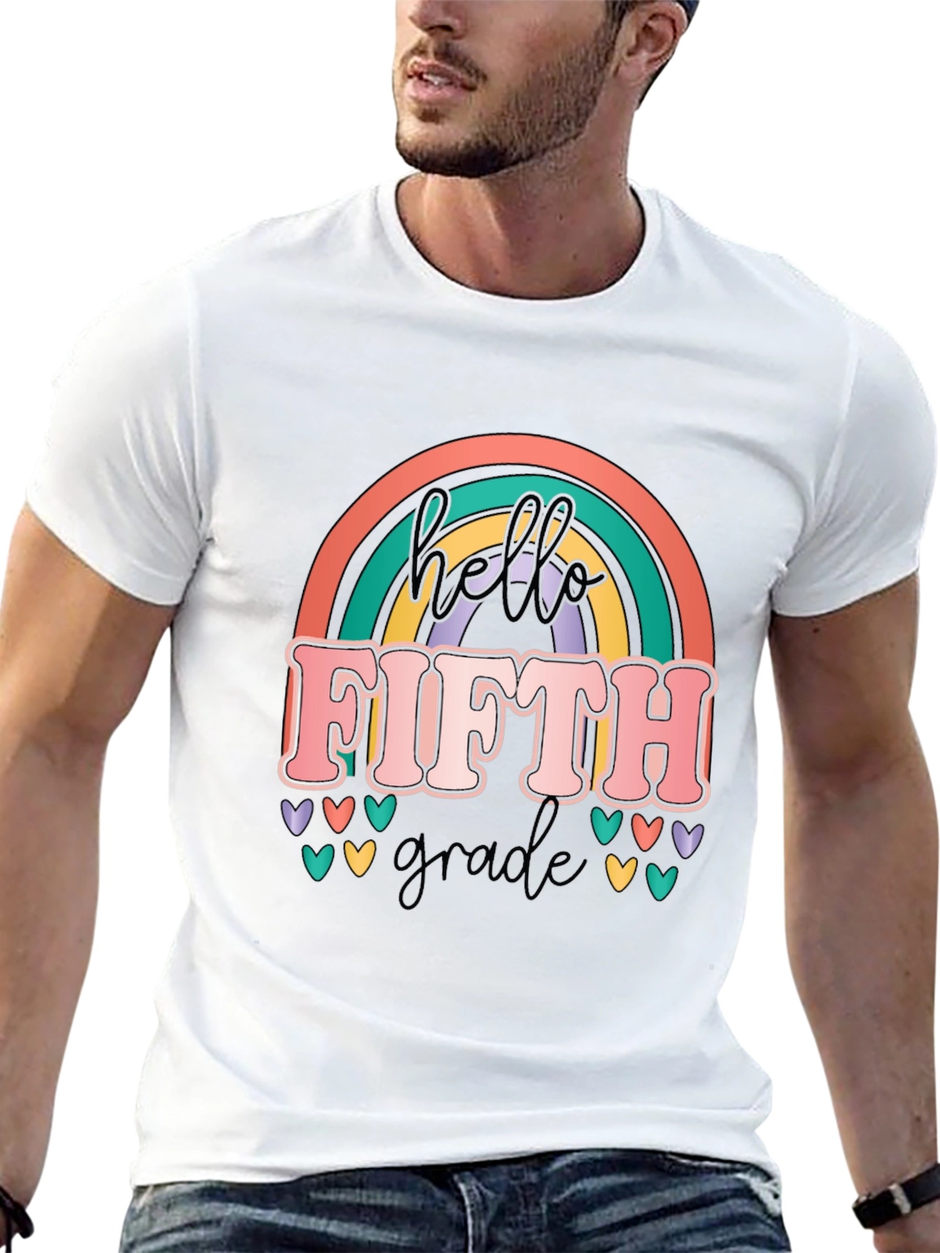 Hello Fifth Grade Rainbow T-Shirt