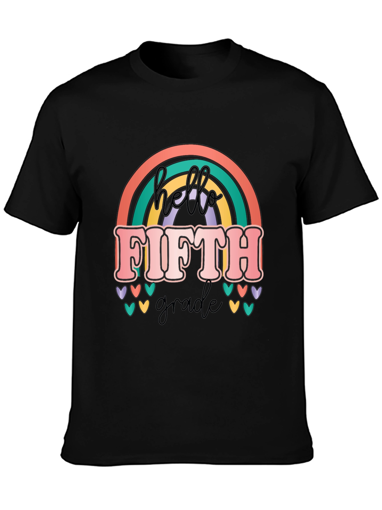Hello Fifth Grade Rainbow T-Shirt