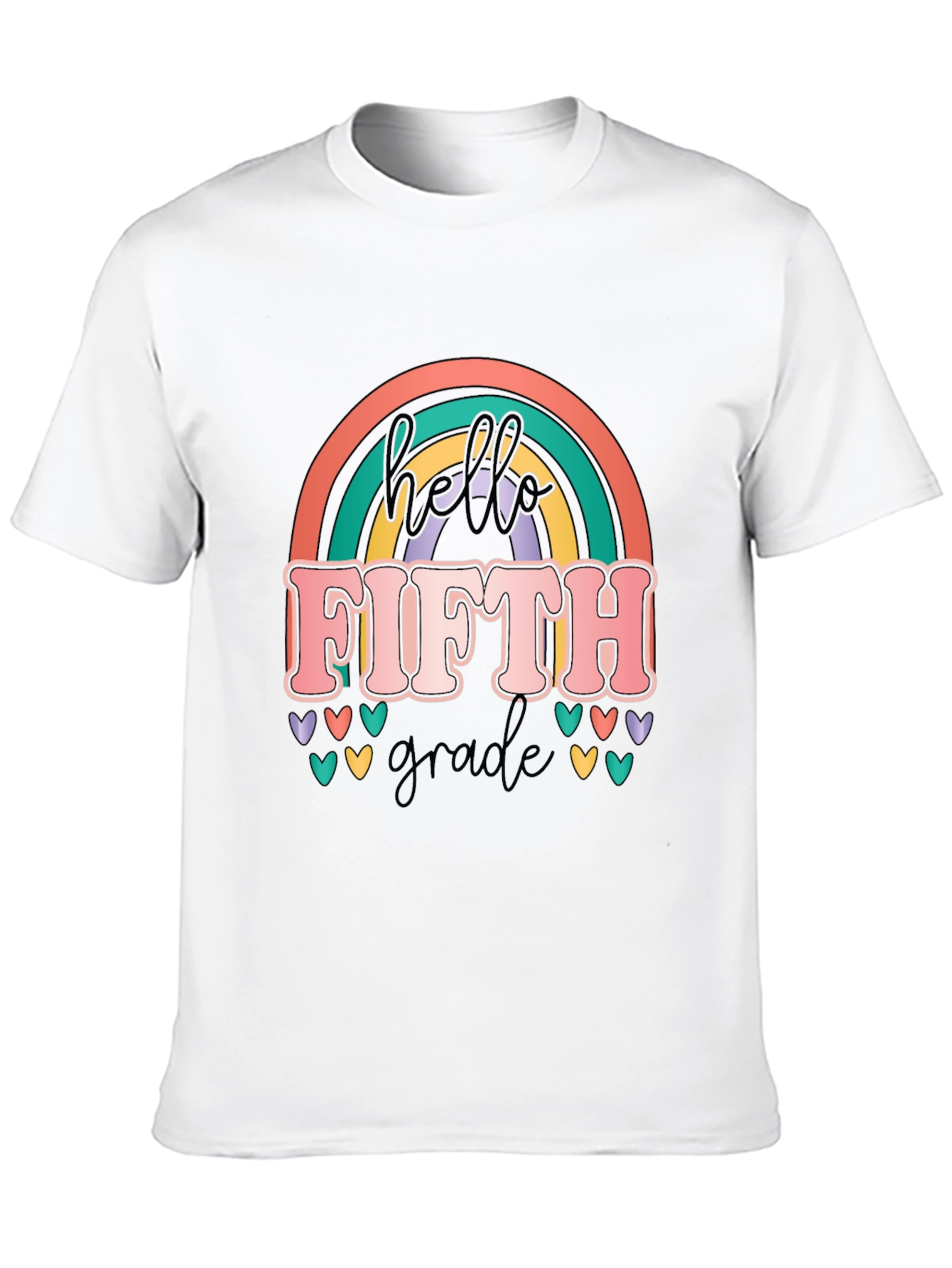 Hello Fifth Grade Rainbow T-Shirt