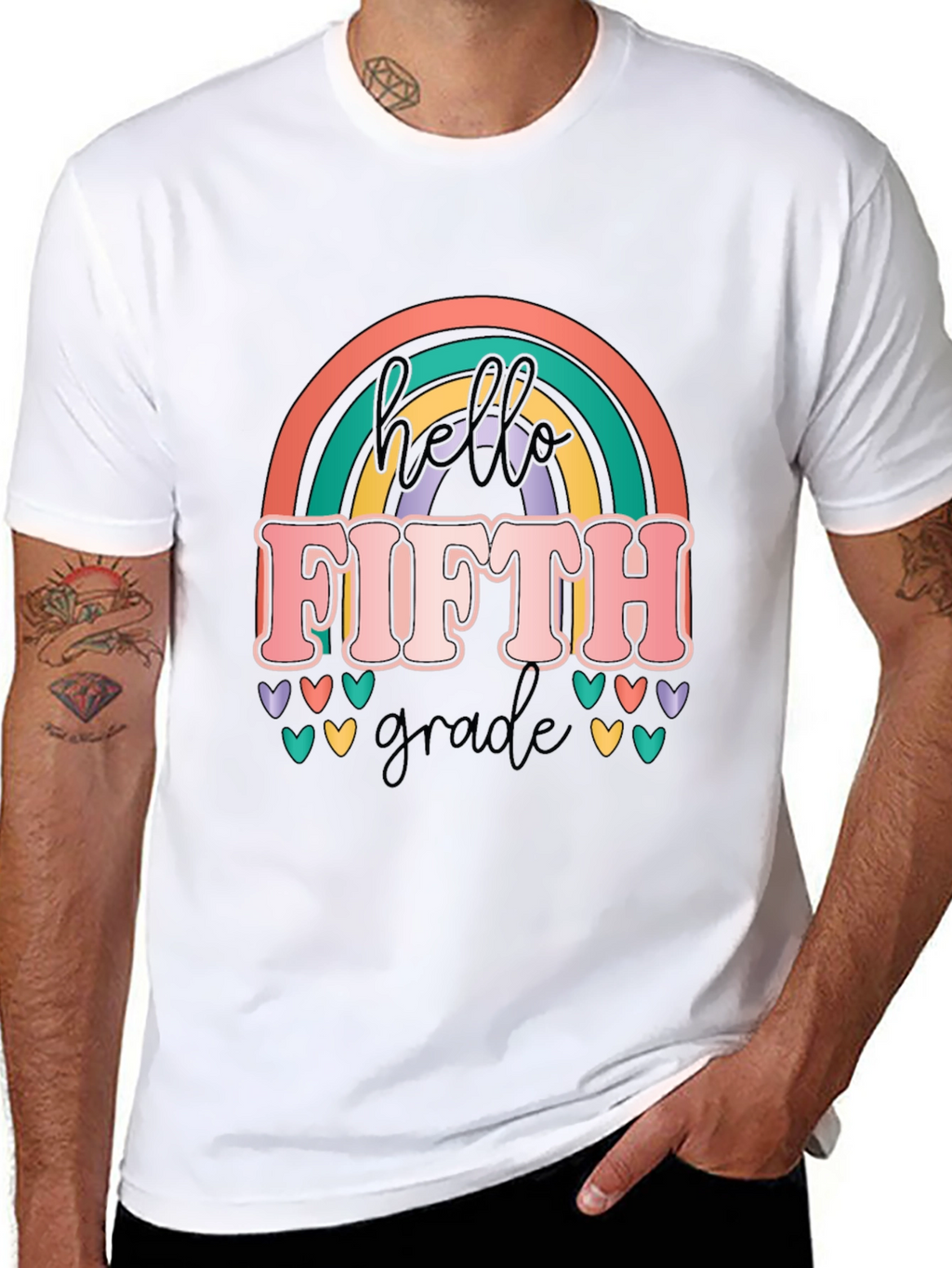 Hello Fifth Grade Rainbow T-Shirt
