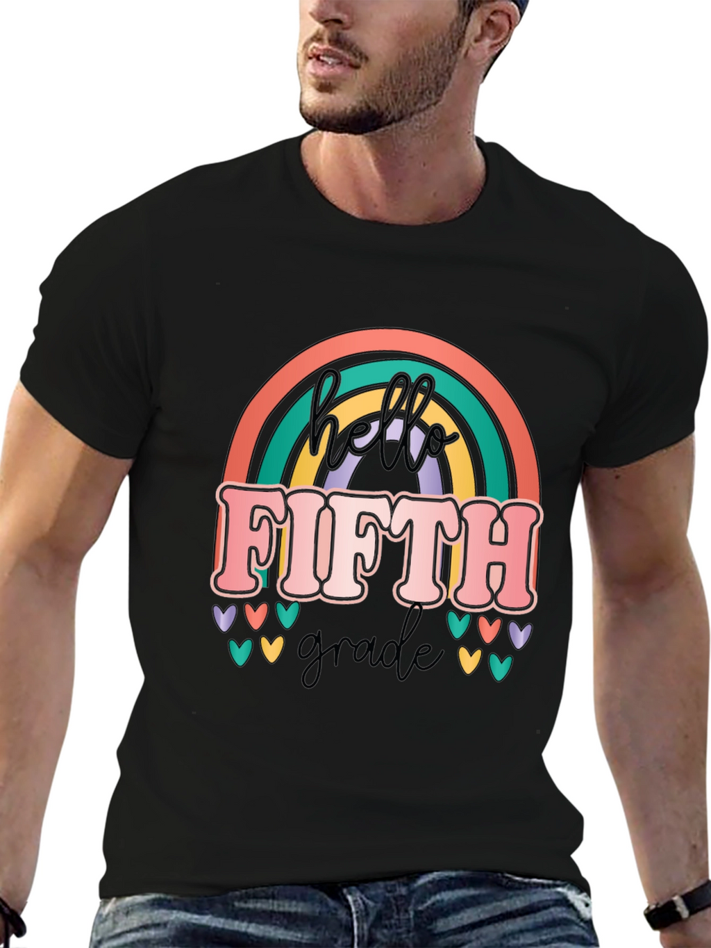Hello Fifth Grade Rainbow T-Shirt