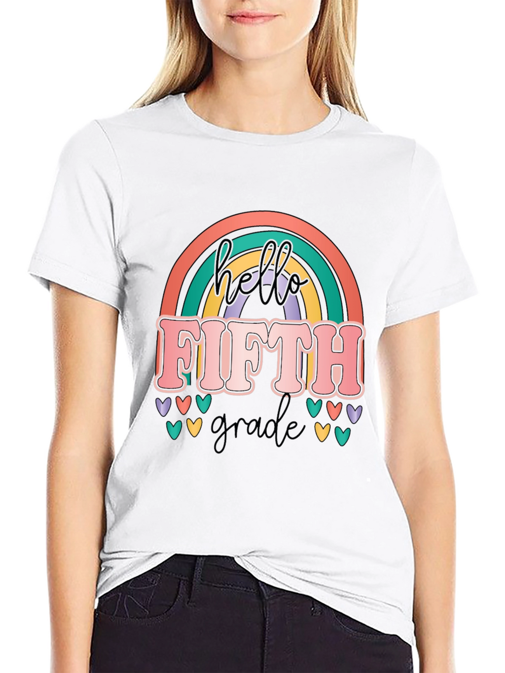 Hello Fifth Grade Rainbow T-Shirt