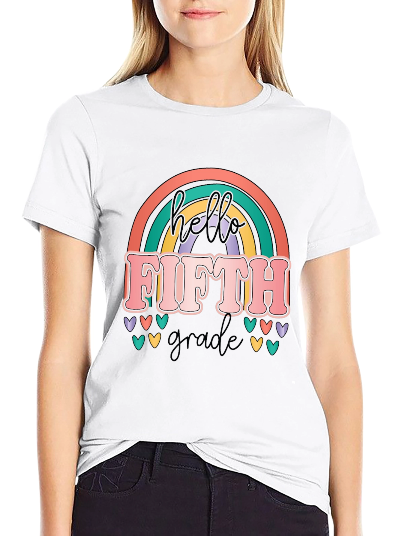Hello Fifth Grade Rainbow T-Shirt