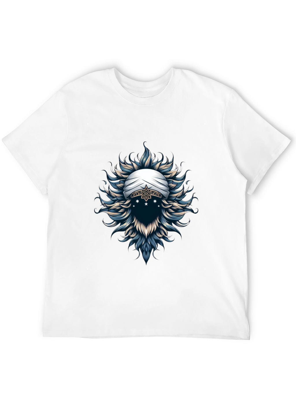 Mystic Turban Graphic Tee - Soft Black Cotton T-Shirt