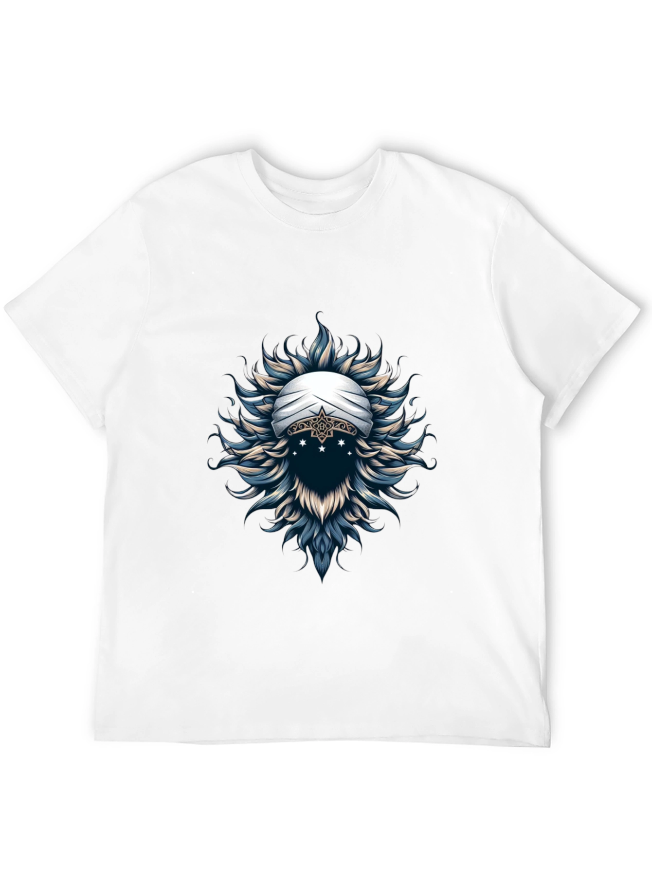 Mystic Turban Graphic Tee - Soft Black Cotton T-Shirt