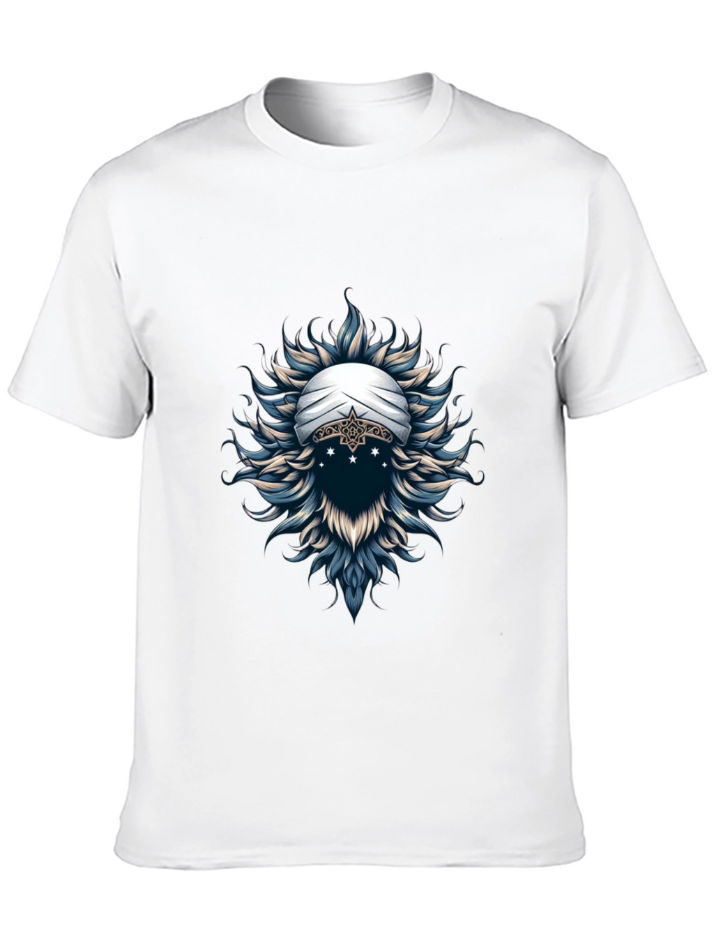 Mystic Turban Graphic Tee - Soft Black Cotton T-Shirt
