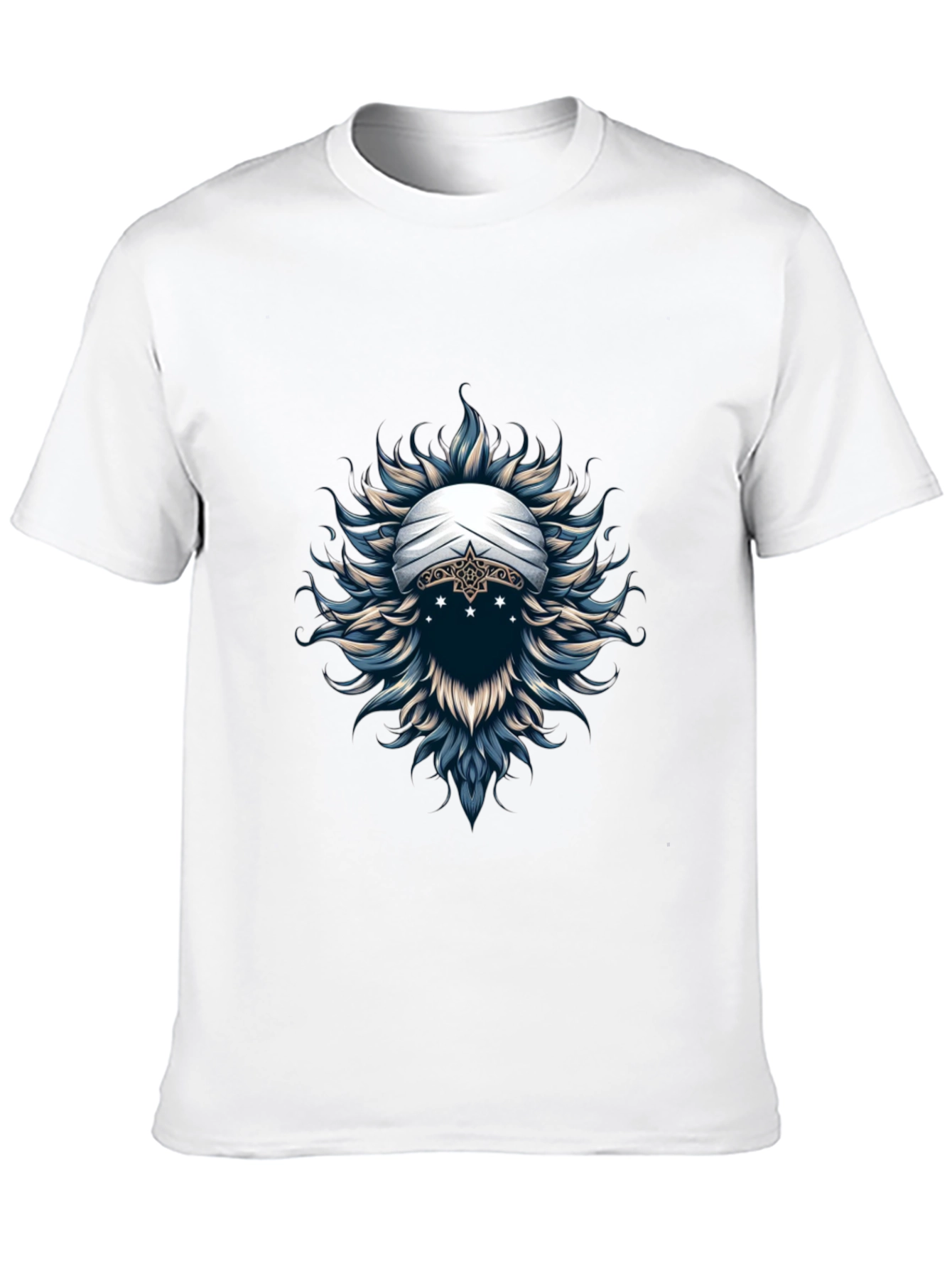Mystic Turban Graphic Tee - Soft Black Cotton T-Shirt
