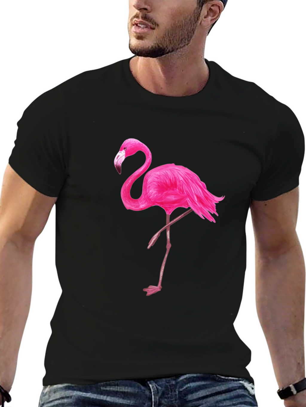 Black Flamingo Graphic Tee - Mens Fashion