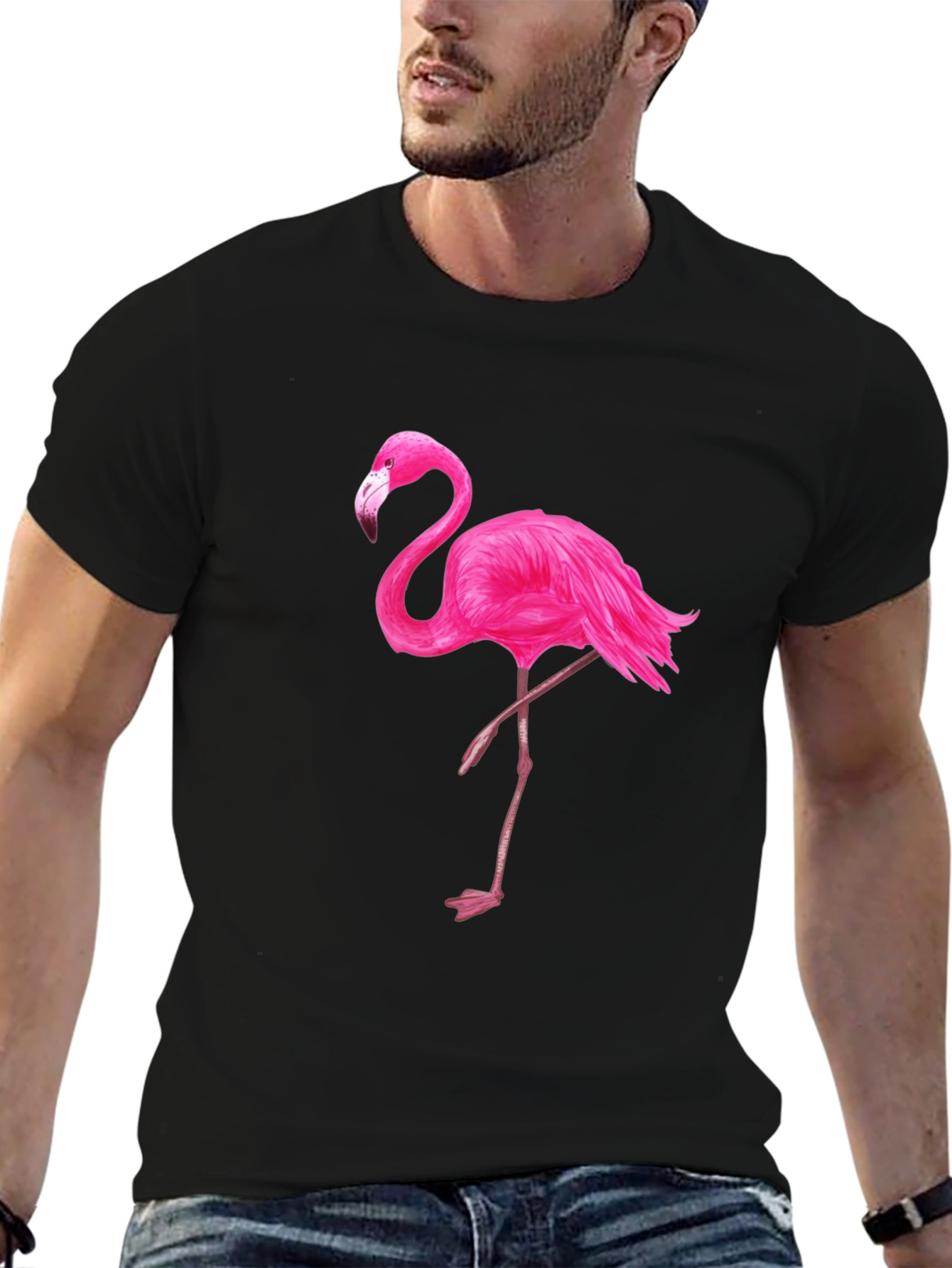 Black Flamingo Graphic Tee - Mens Fashion