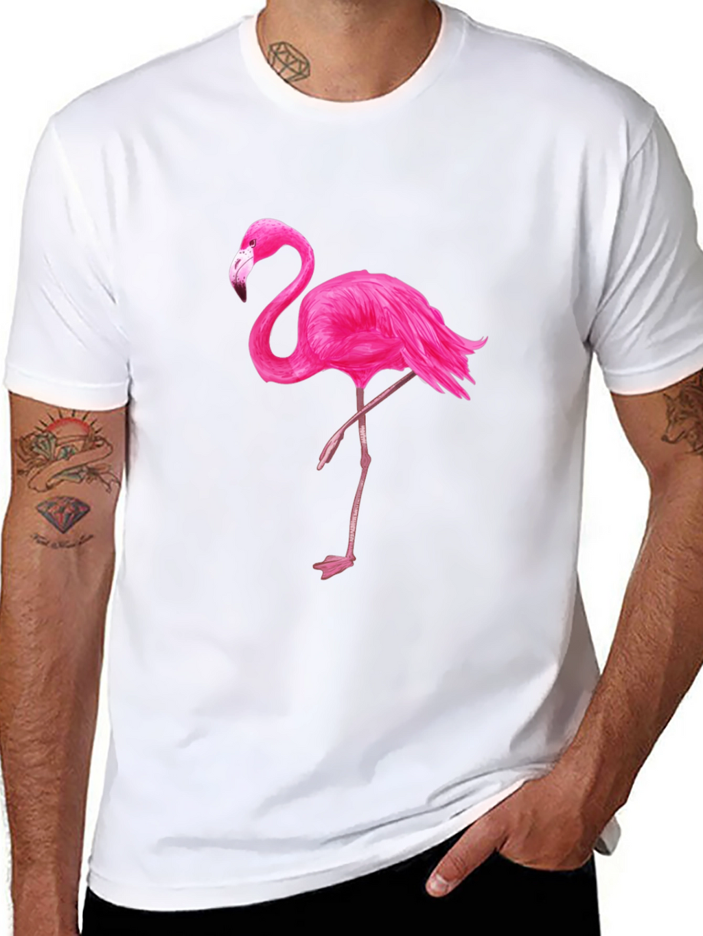 Black Flamingo Graphic Tee - Mens Fashion