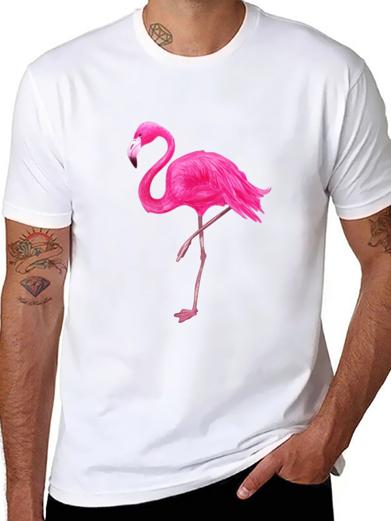 Black Flamingo Graphic Tee - Mens Fashion