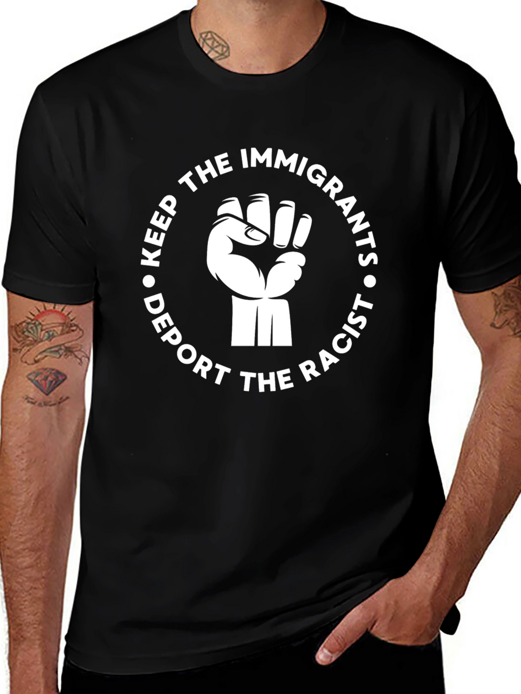 Keep Immigrants Deport Racists Graphic Tee