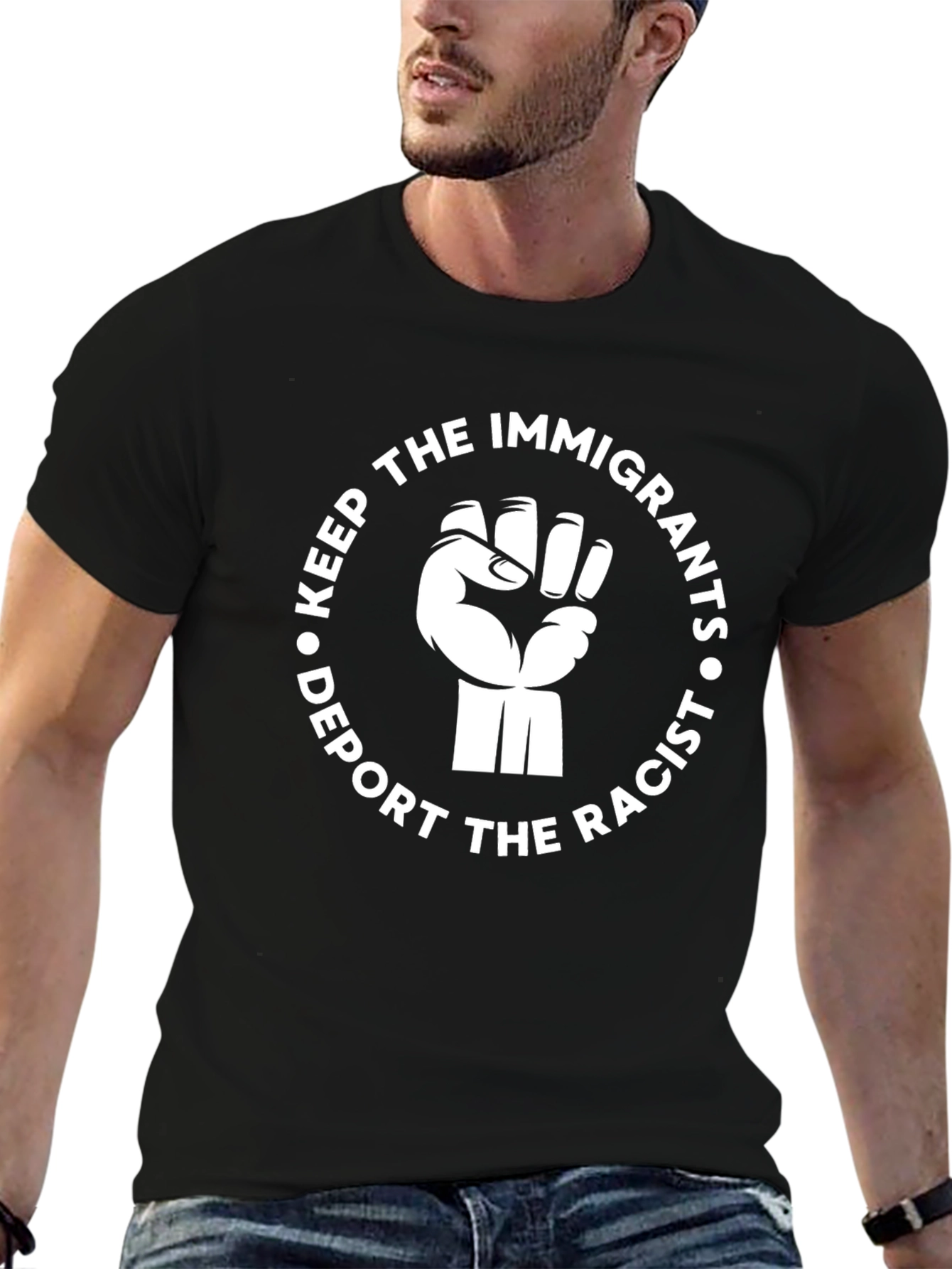 Keep Immigrants Deport Racists Graphic Tee