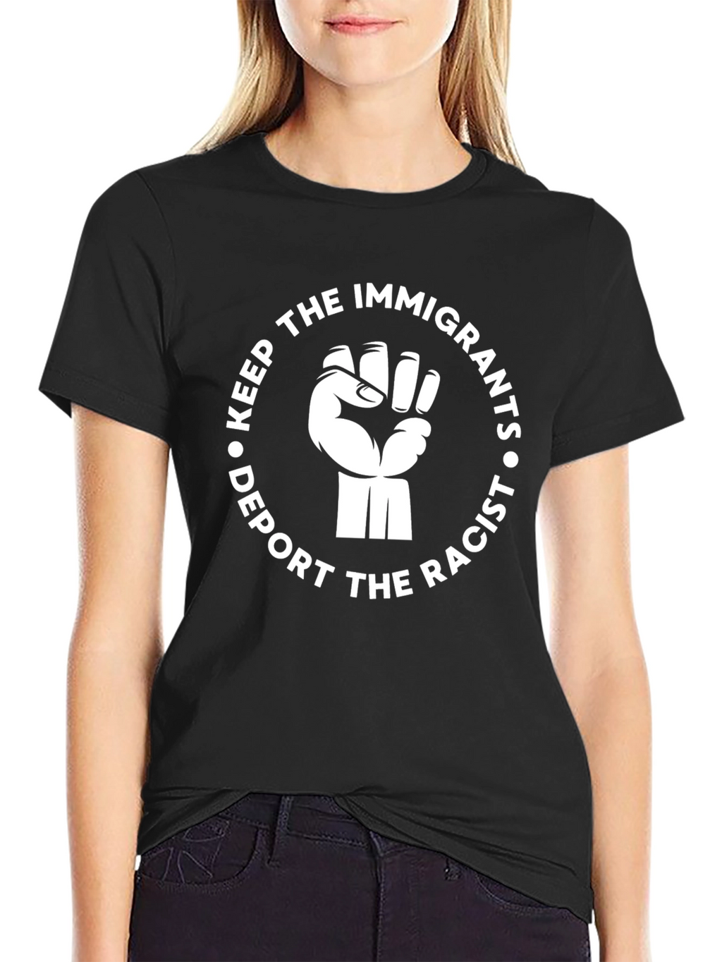 Keep Immigrants Deport Racists Graphic Tee
