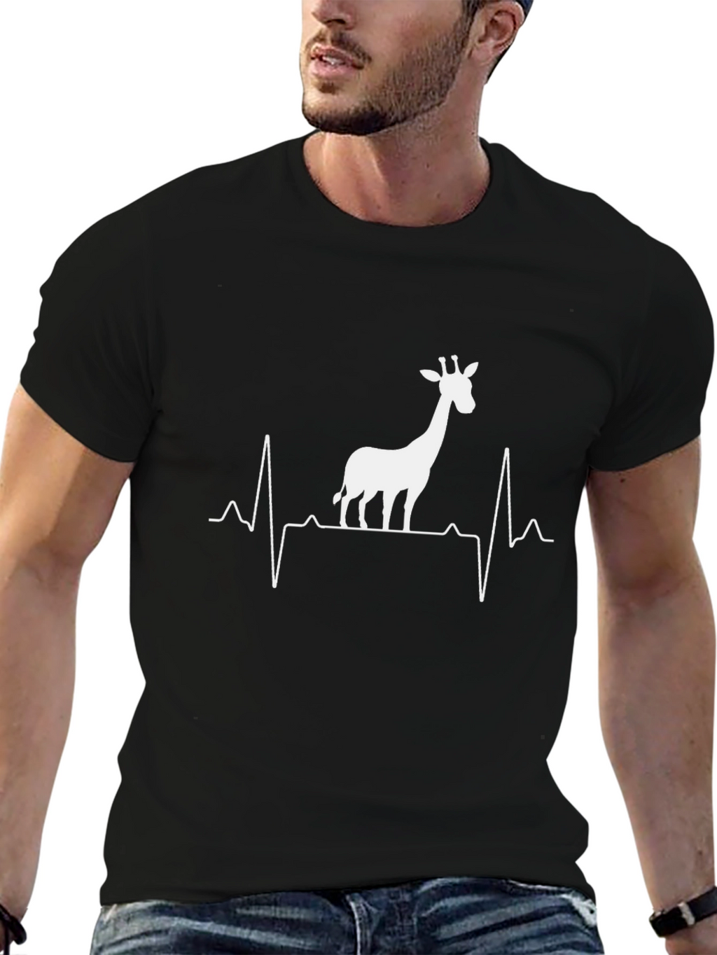 Giraffe Heartbeat T-Shirt - Wildlife Animal Lover Tee
