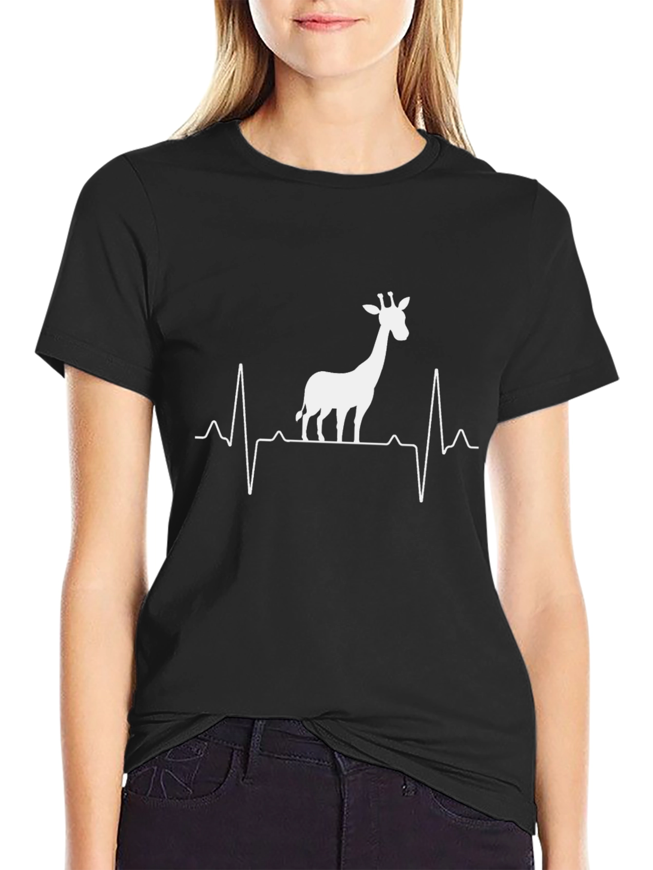 Giraffe Heartbeat T-Shirt - Wildlife Animal Lover Tee