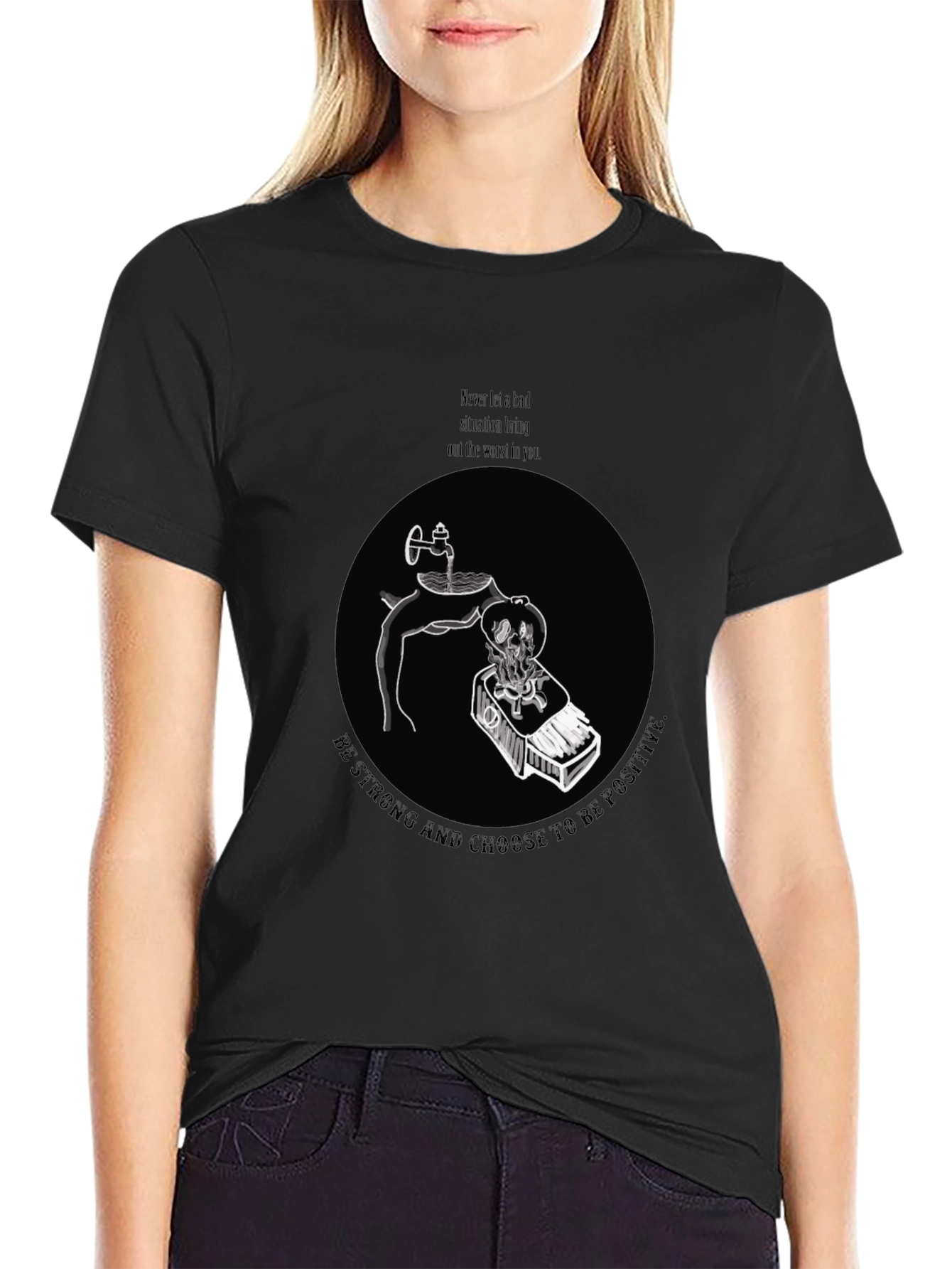 Positive Mindset Graphic Tee - Mens Black T-Shirt