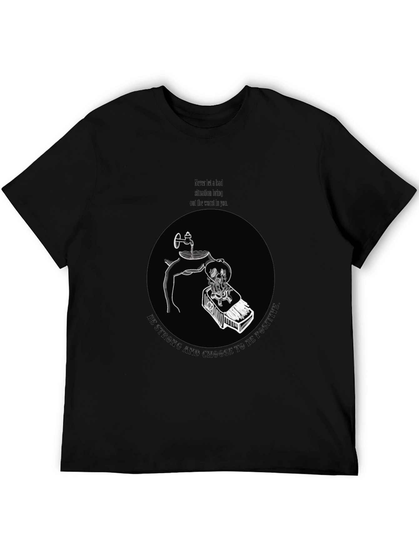 Positive Mindset Graphic Tee - Mens Black T-Shirt