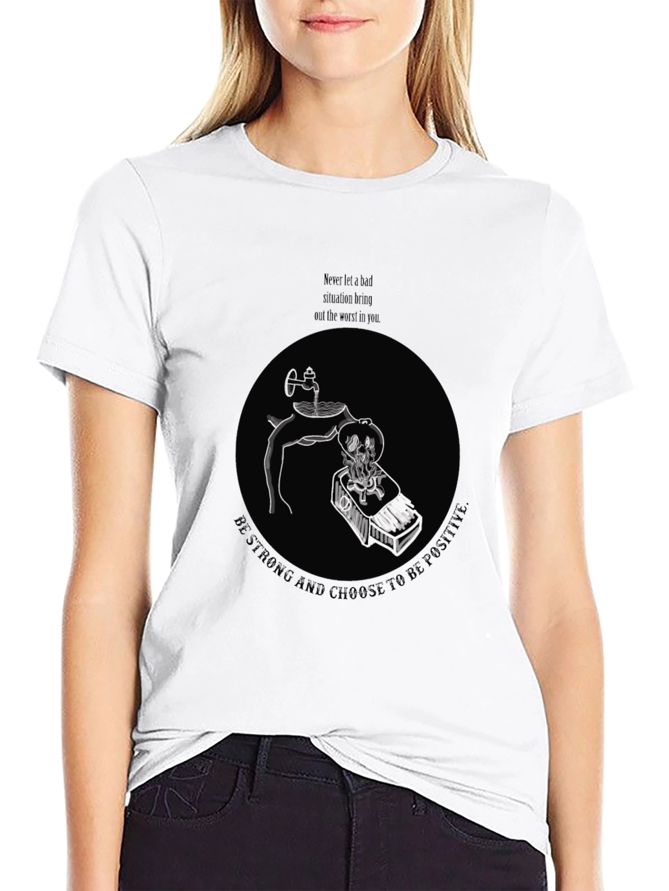Positive Mindset Graphic Tee - Mens Black T-Shirt