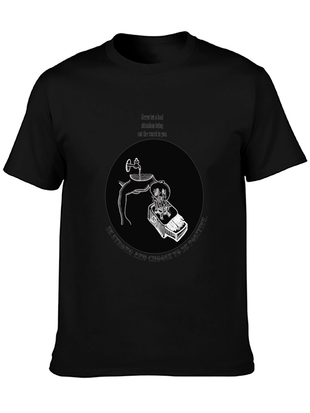 Positive Mindset Graphic Tee - Mens Black T-Shirt