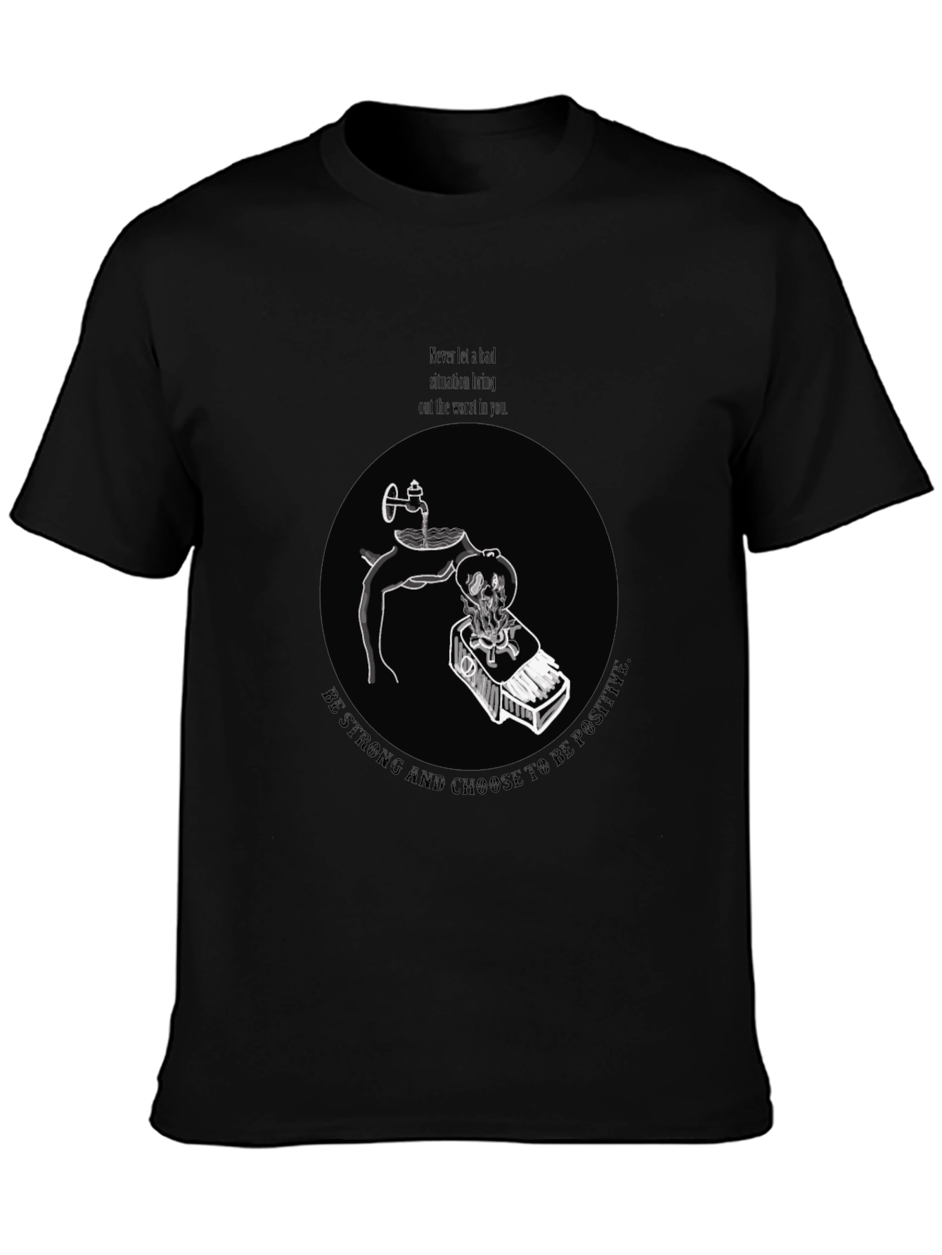 Positive Mindset Graphic Tee - Mens Black T-Shirt