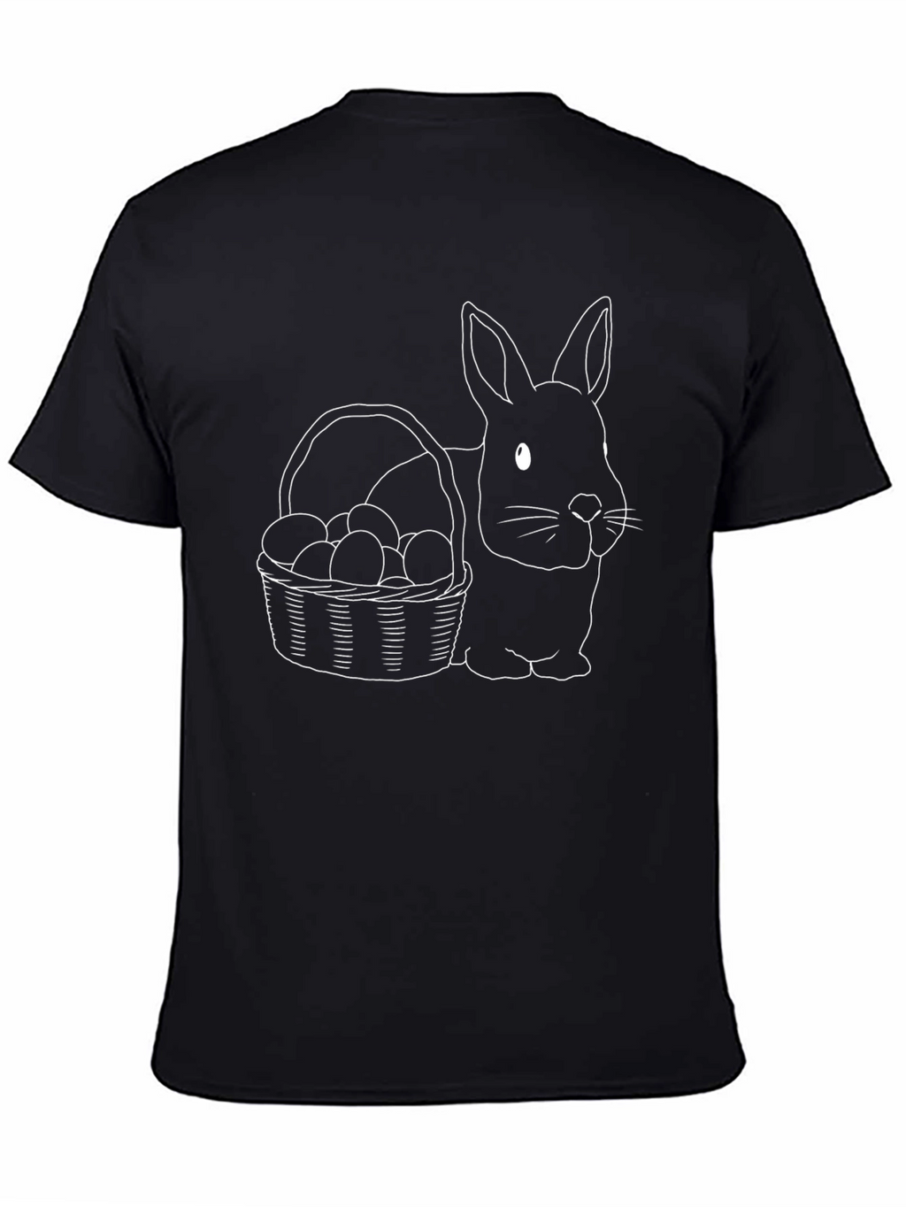 Bunny & Basket Graphic T-Shirt - Black