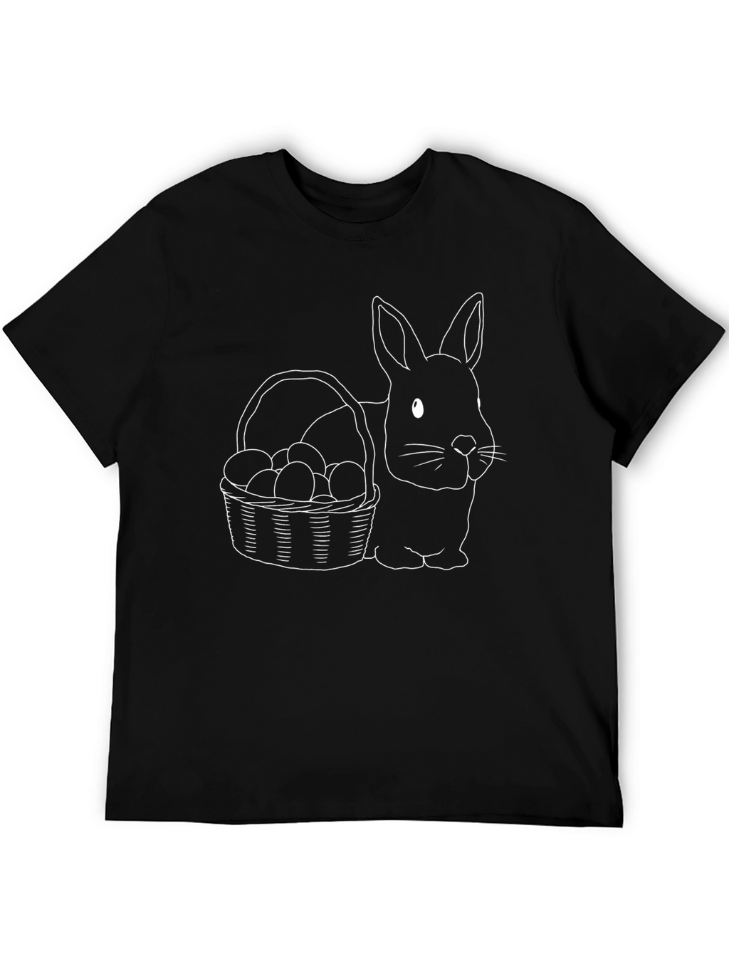 Bunny & Basket Graphic T-Shirt - Black