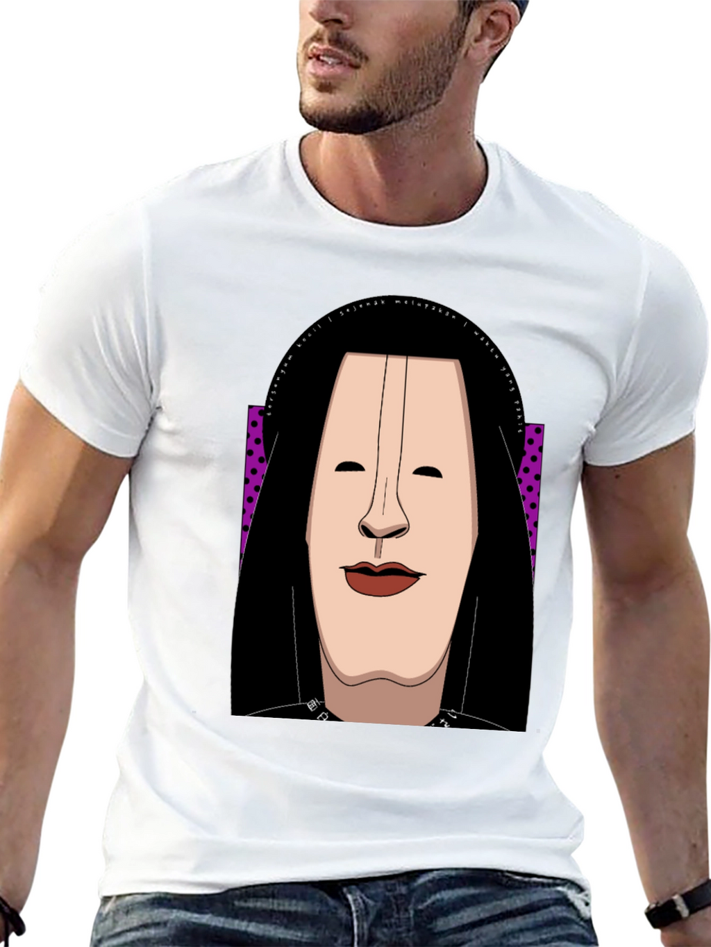 Abstract Face Graphic Tee - Unique Casual Style