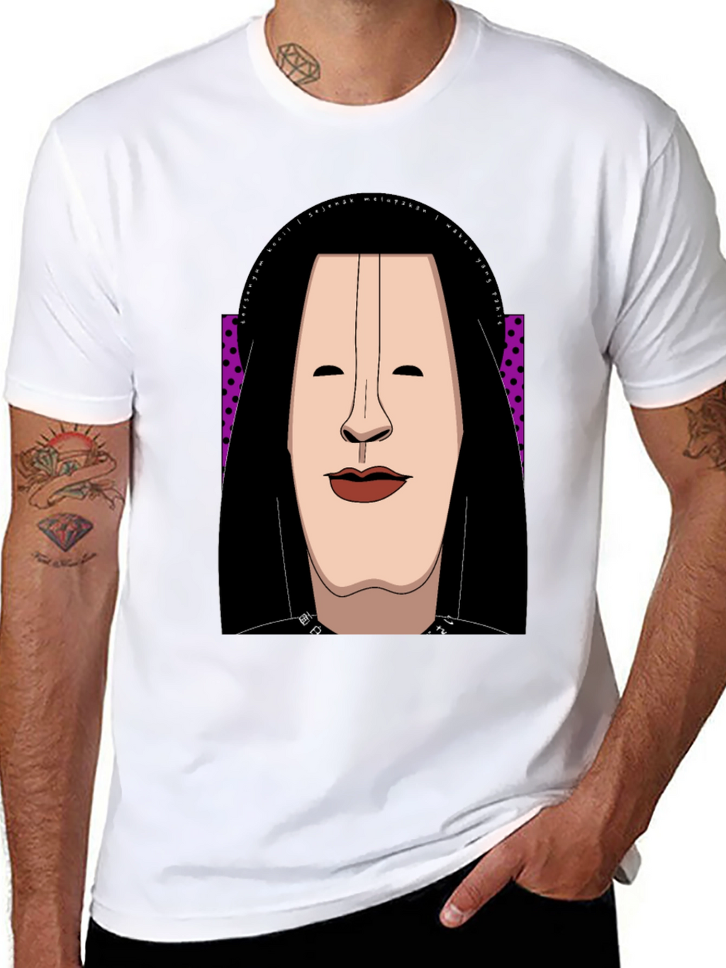 Abstract Face Graphic Tee - Unique Casual Style