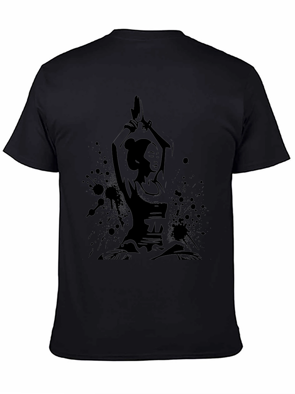 Yoga Woman Black Graphic T-Shirt